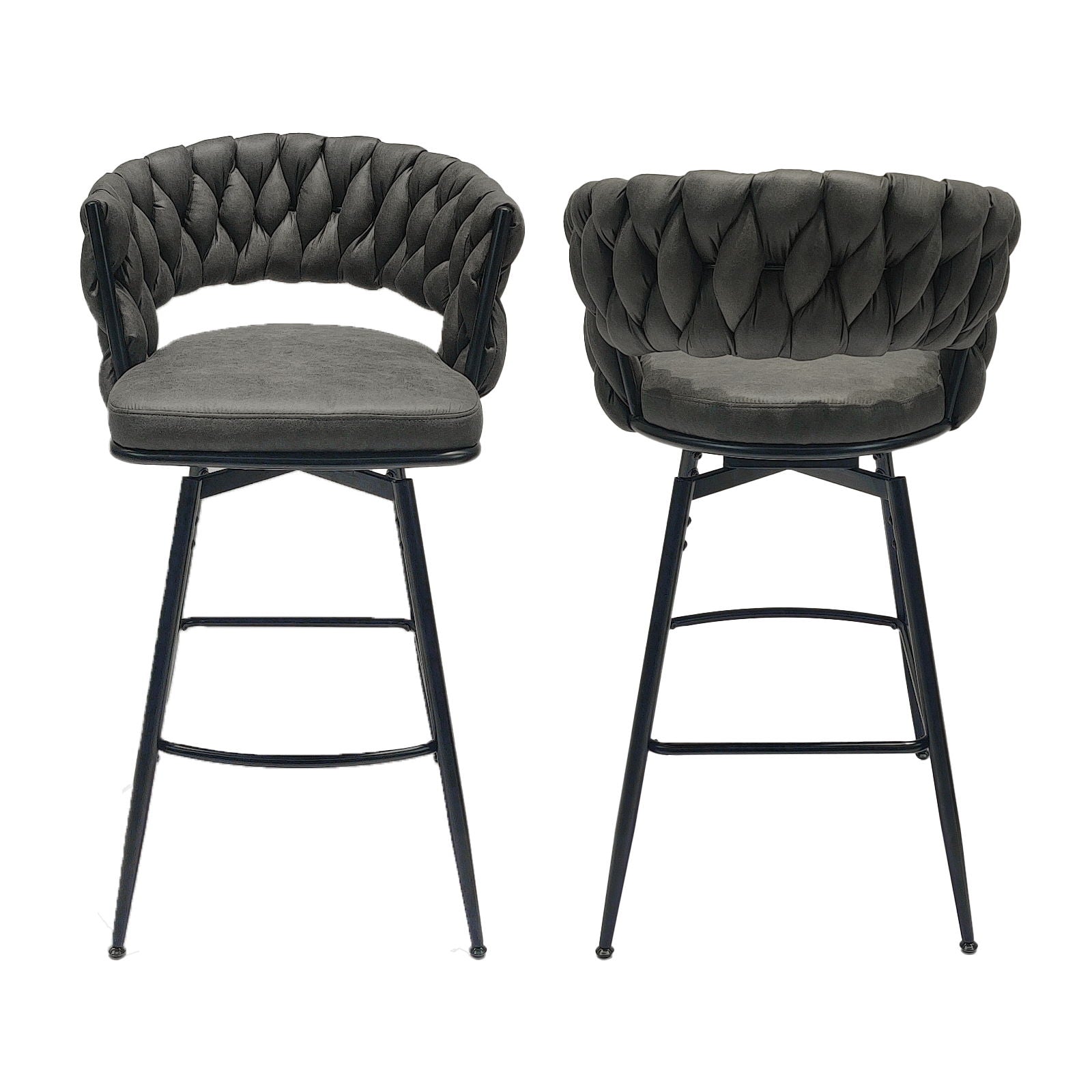 Bar Stool 360 Swivel With Back Footrest