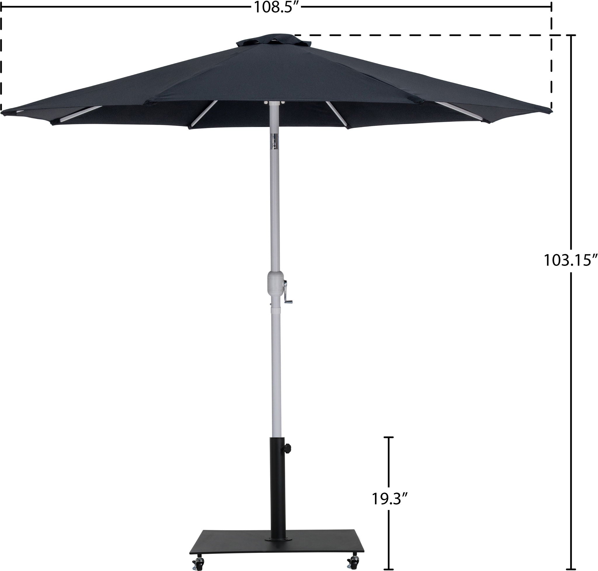 Fiji - Aluminum Patio Umbrella With Square Black And White Base