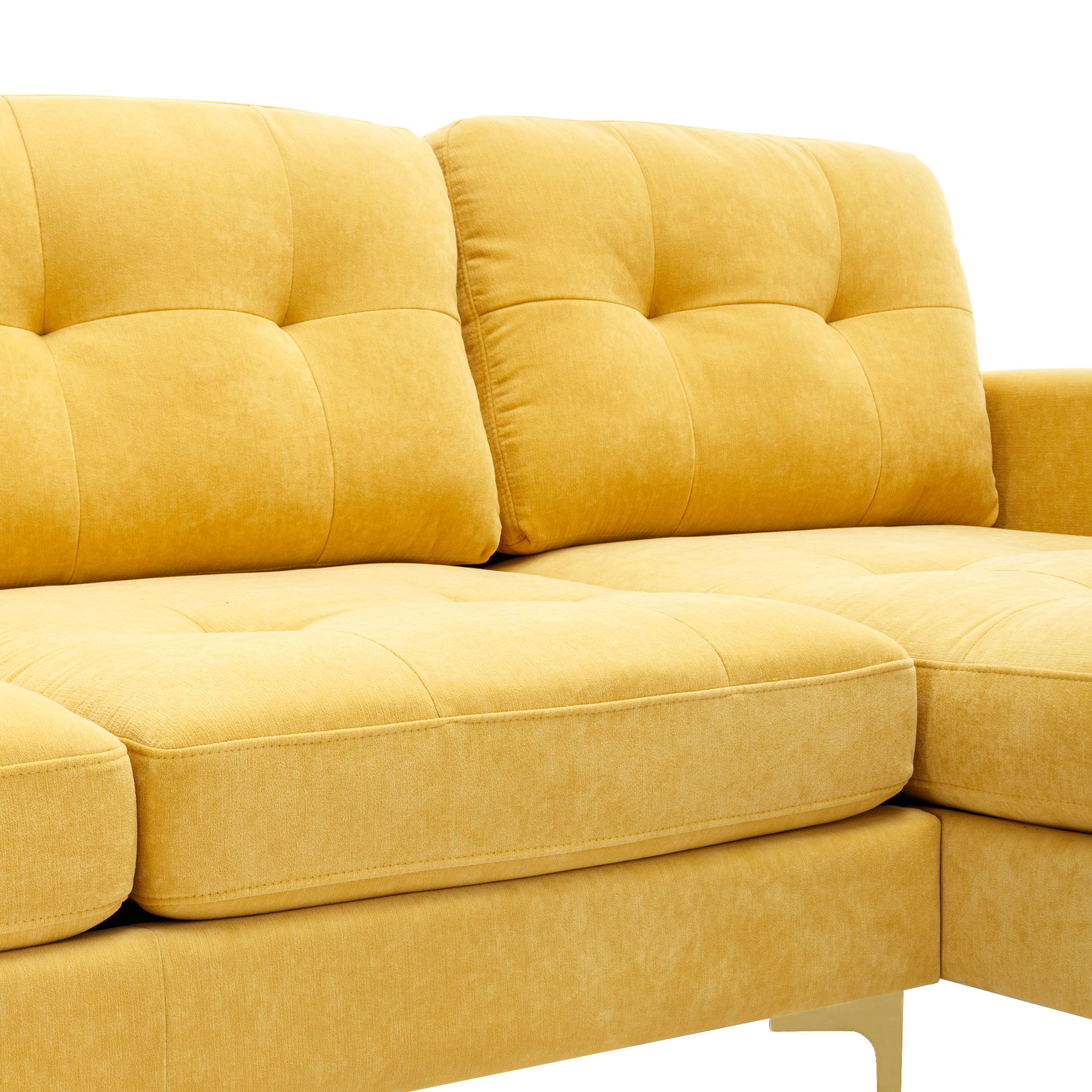 Modern L - Shape Convertible Sectional Sofa With Movable Ottoman