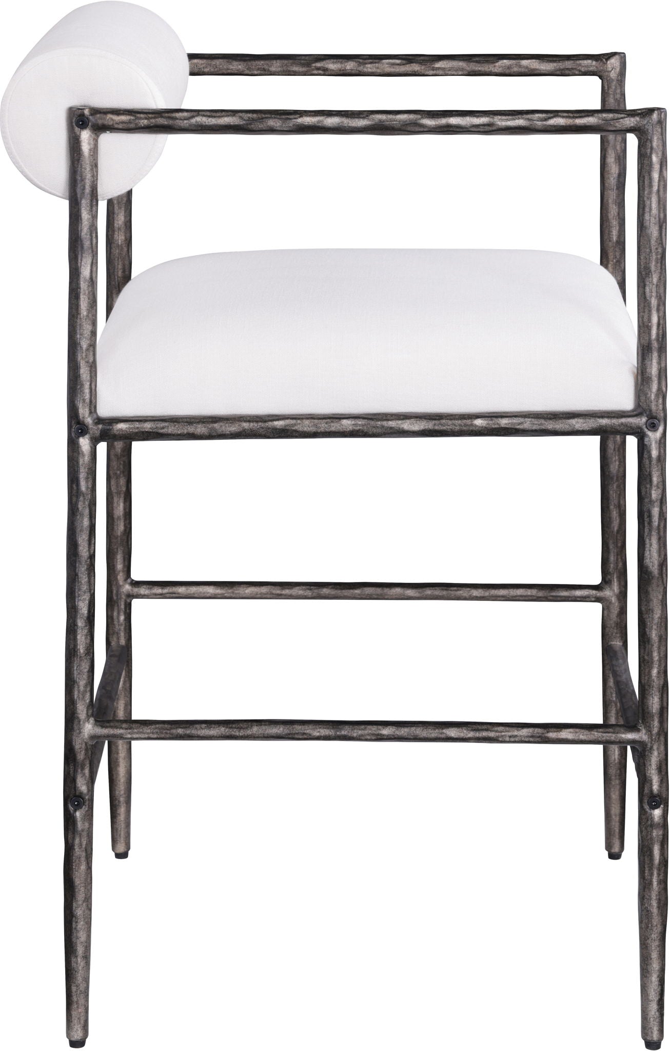 Axis - Linen Textured Cream Fabric Upholstered Counter Stool (Set of 2)