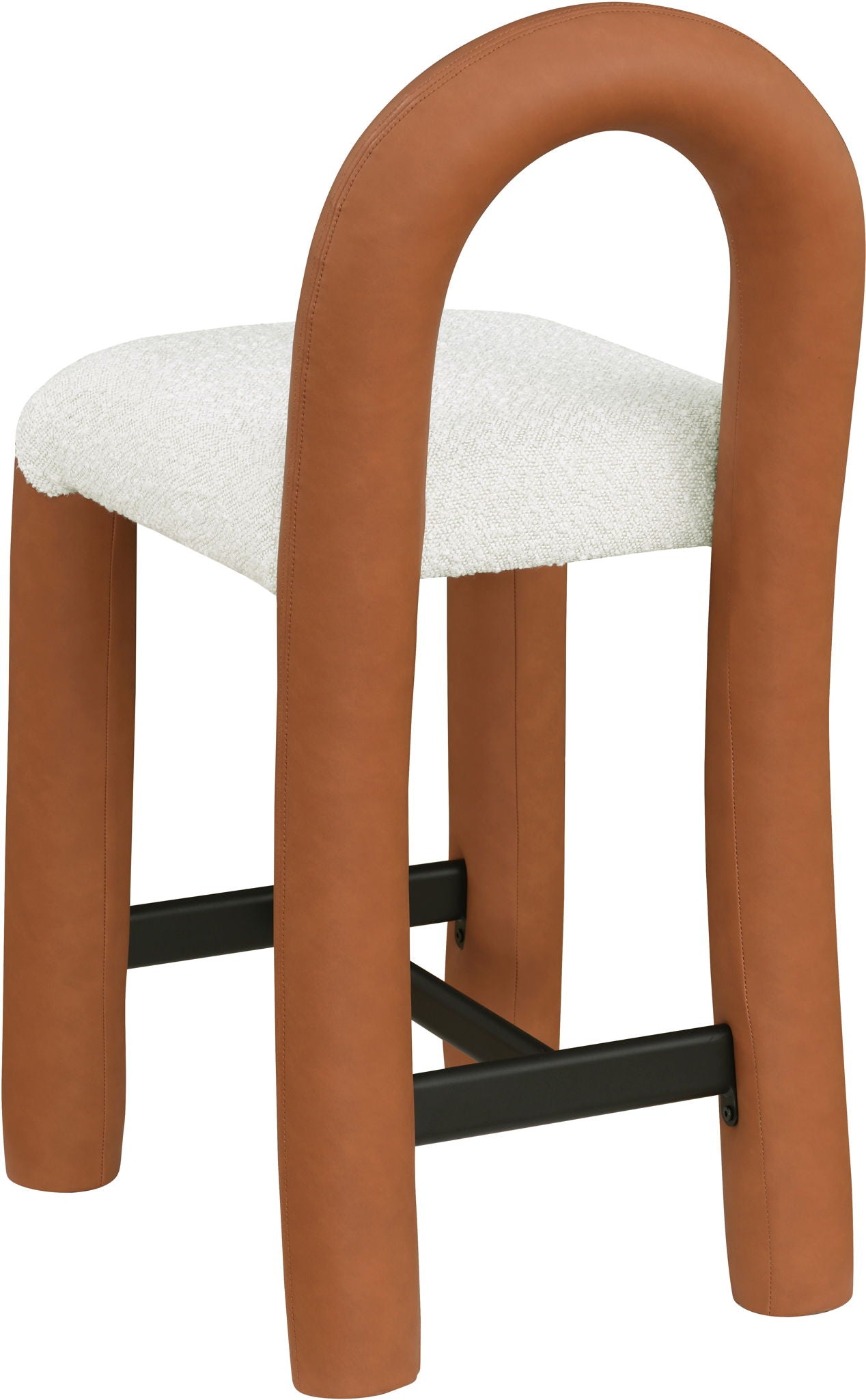 Amari - Vegan Leather and Boucle Fabric Stool
