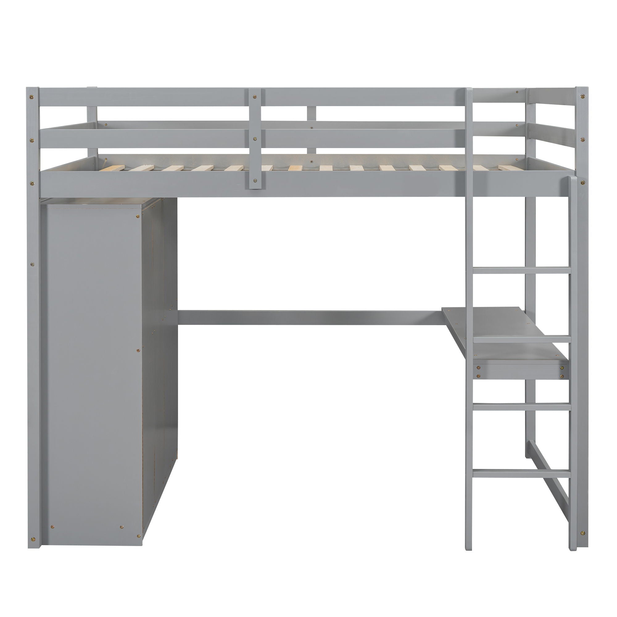 Loft Bed With Built In Wardrobe, Shelves And Drawers