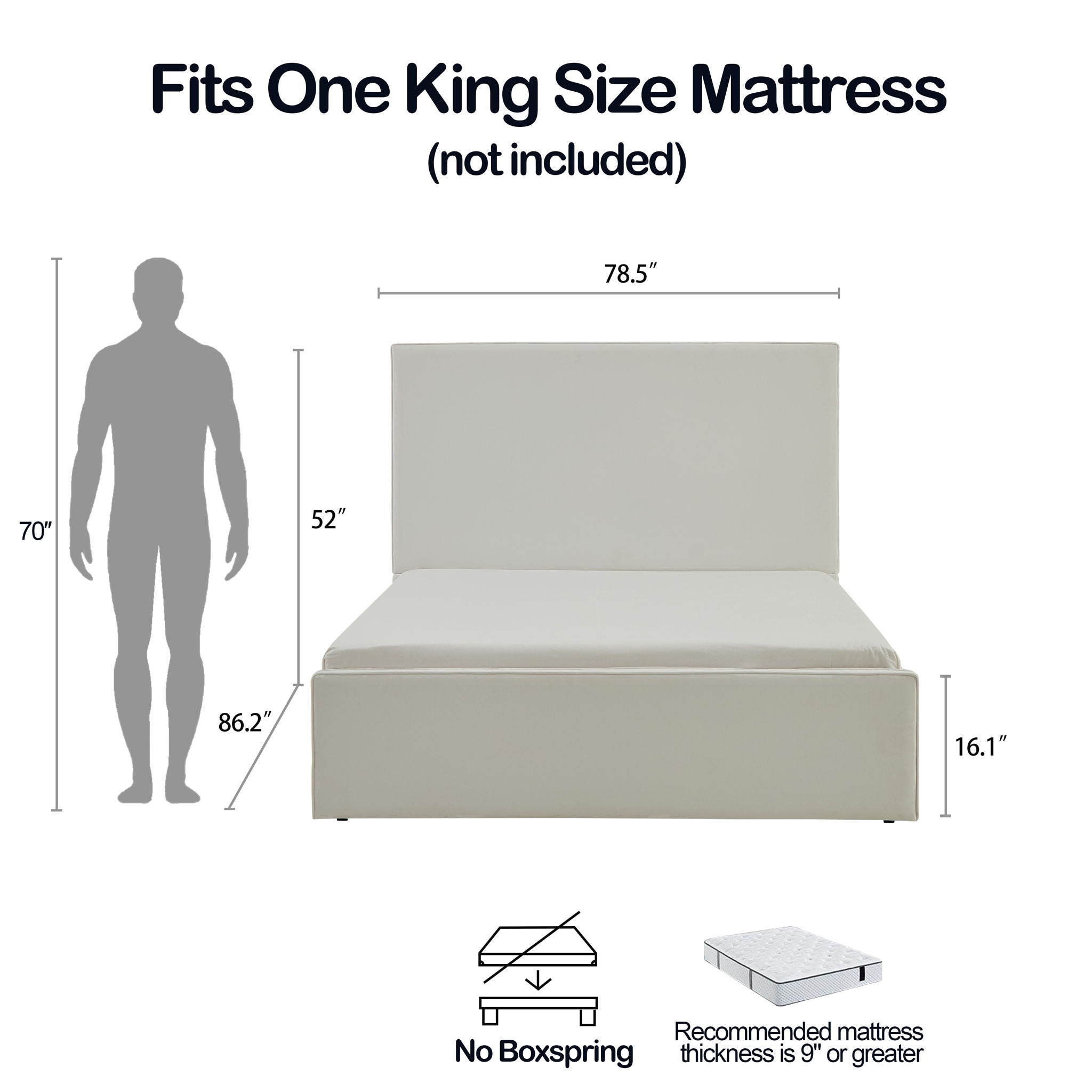 Lucas - Tall Headboard Upholstered Bed