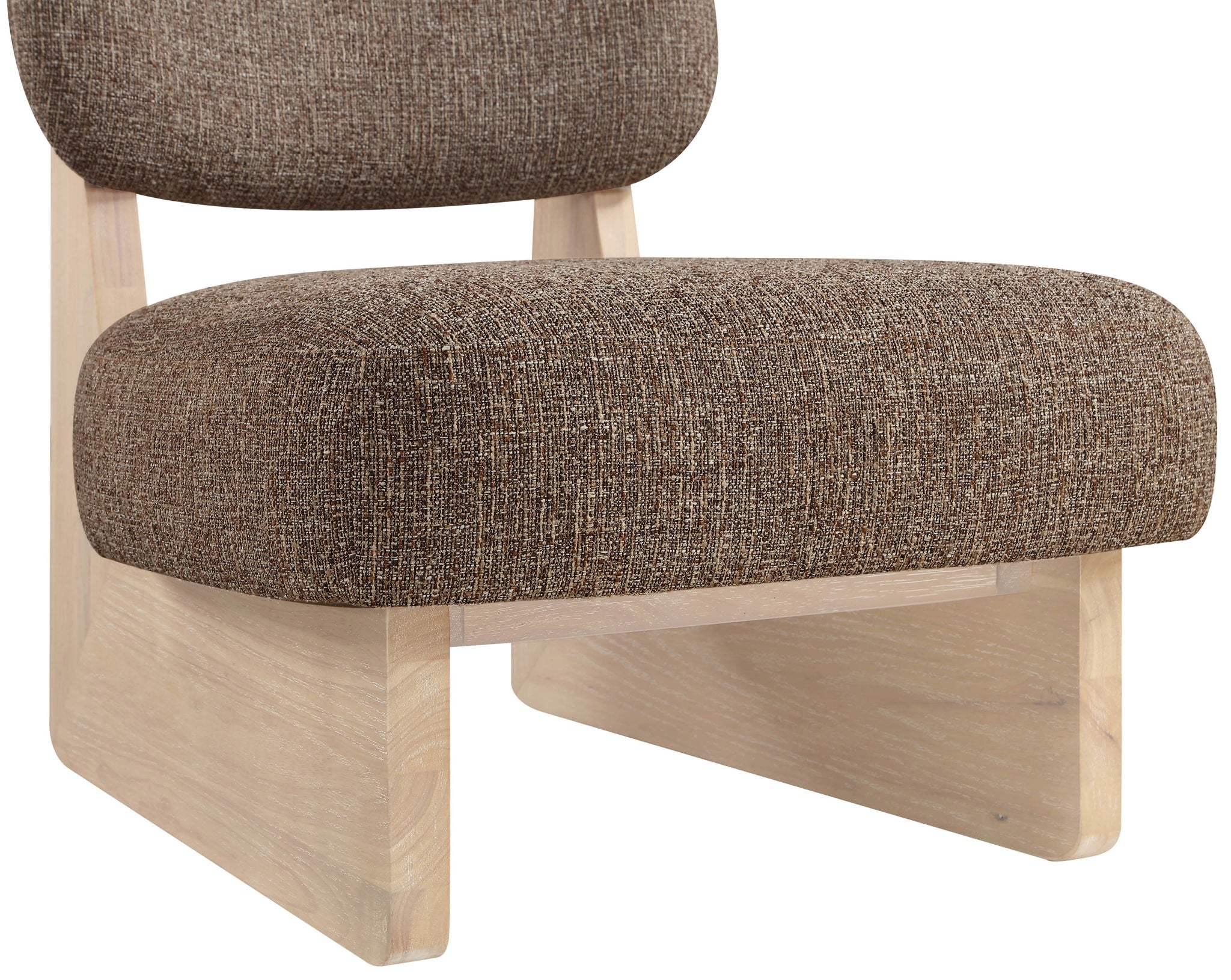 Vetra - Linen Textured Fabric Upholstered Accent Chair With Natural Base