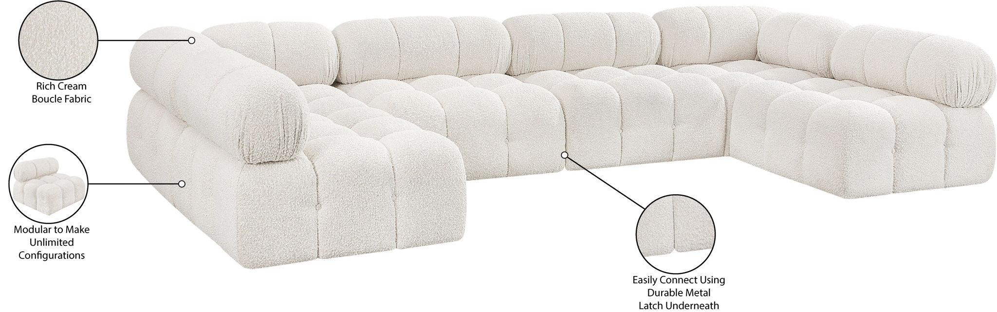 Ames - 6 Piece Fabric Modular Sectional