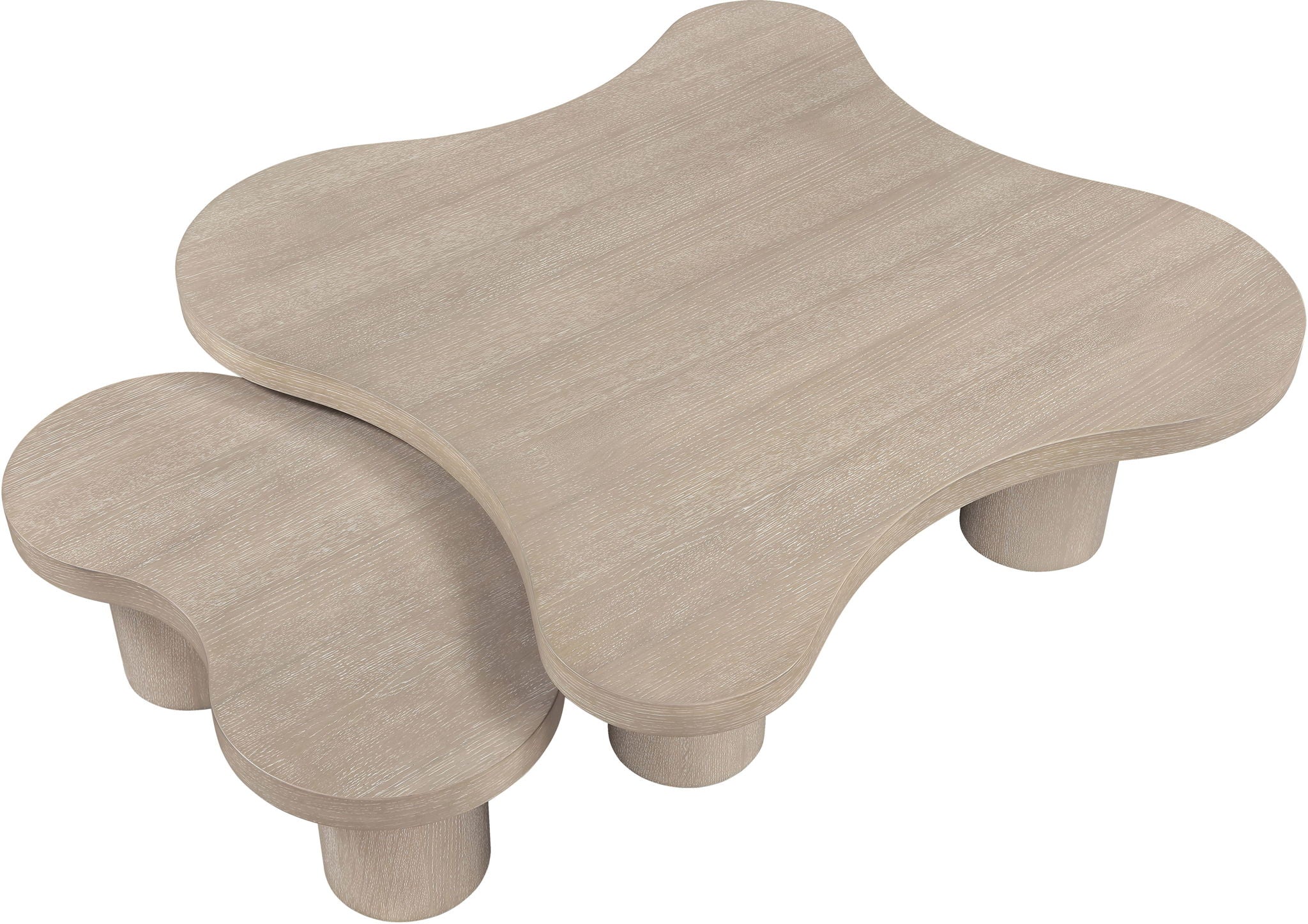 Cove - Oak Veneer And Solid Wood 2 Piece Coffee Table