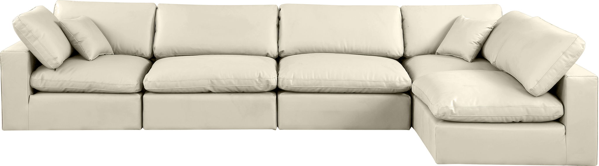 Comfy - 5 Piece Faux Leather Modular Sectional