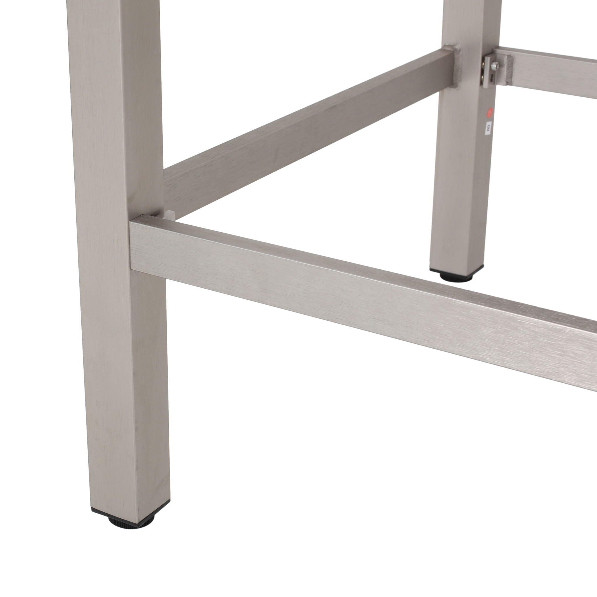 Outdoor 43" Aluminum Bar Table With Rattan Table Top - Gray / Silver