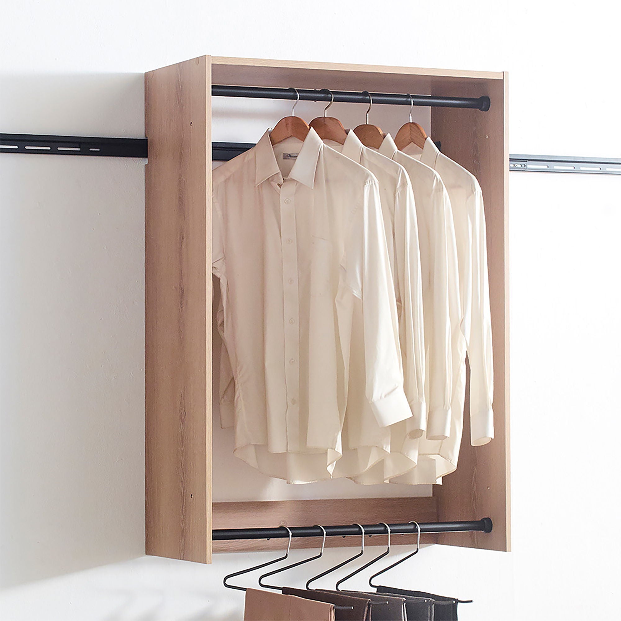 Devi - Wall Mounted Wood Closet System, Modular Units
