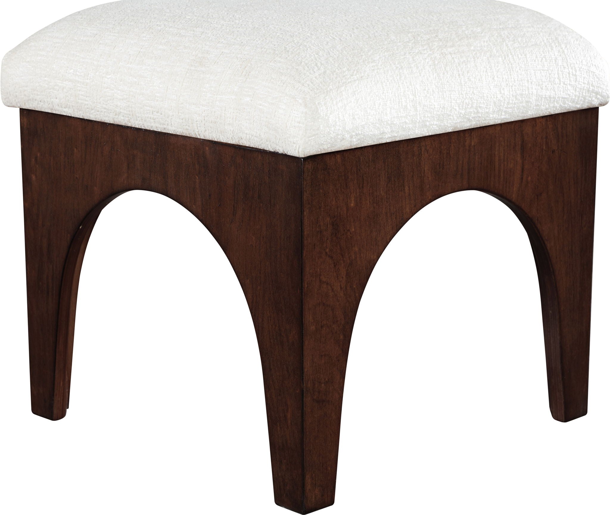 Lawson - Chenille Fabric Upholstered Ottoman - Walnut Base