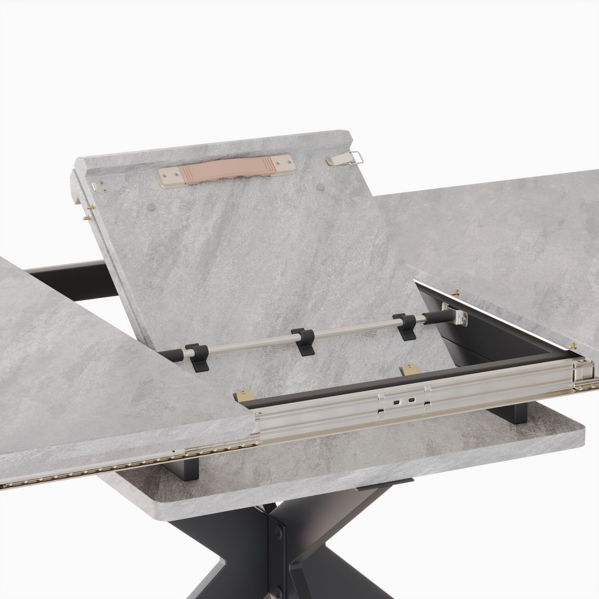 Modern Extendable Dining Table Set With Soft Padded Armless Chairs