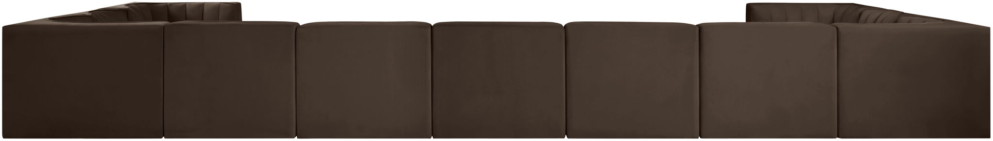 Rummi - Velvet Performance Fabric Upholstered 11 Piece Modular Sectional