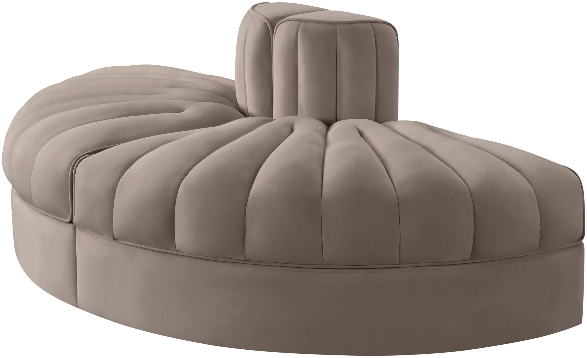 Rummi - Velvet Performance Fabric Upholstered 2 Piece Rounded Modular Loveseat