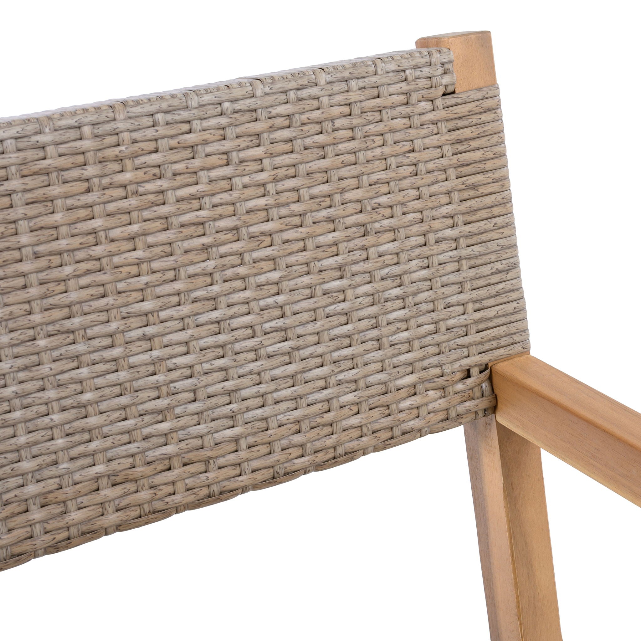 Outdoor Dining Chairs For Patios, Gardens (Set of 2) - Light Brown Multi / Light Teak
