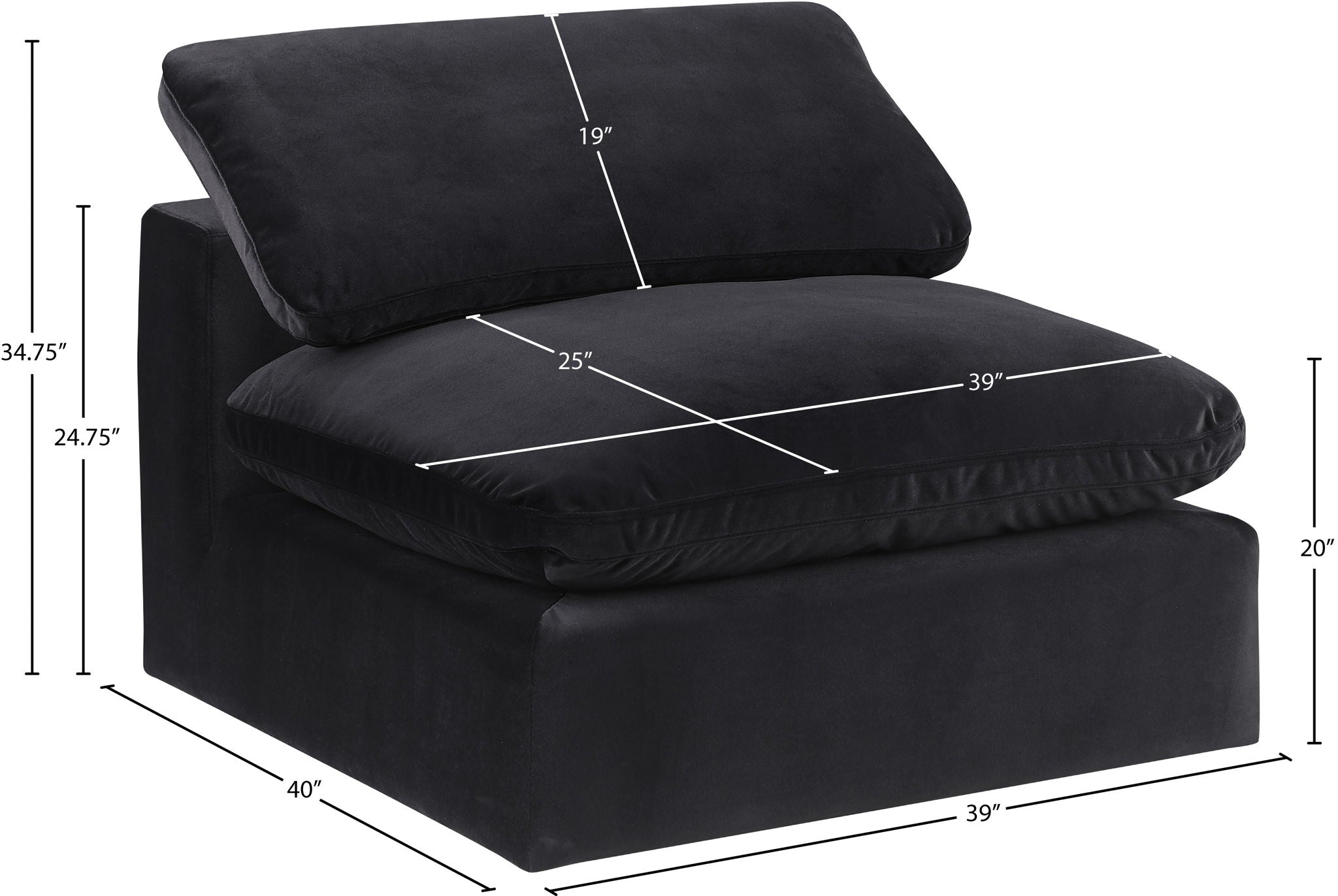 Comfy - Velvet Armless Chair