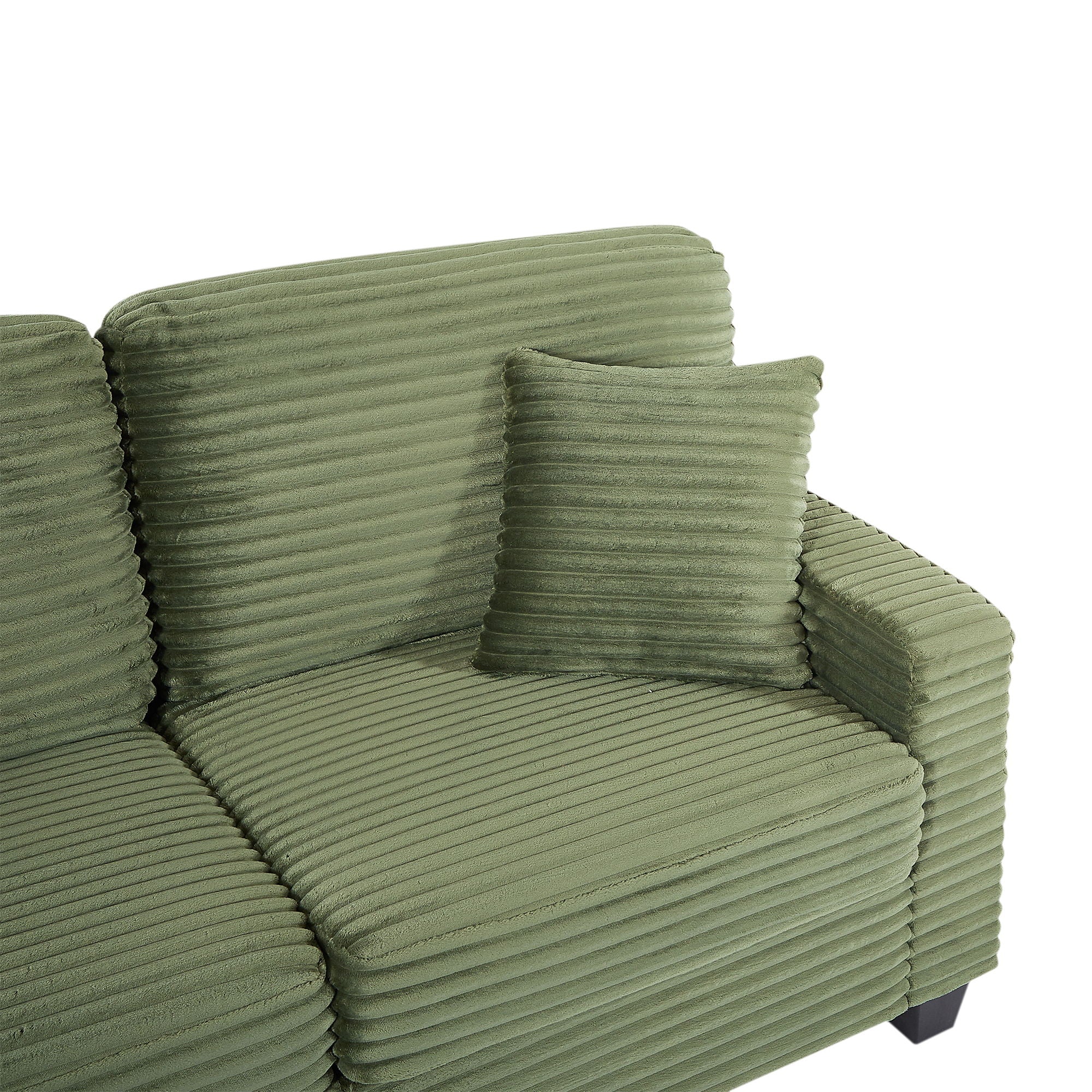Upholstered U-Shaped Sectional Sofa With Movable Ottoman And Side Storage Pockets