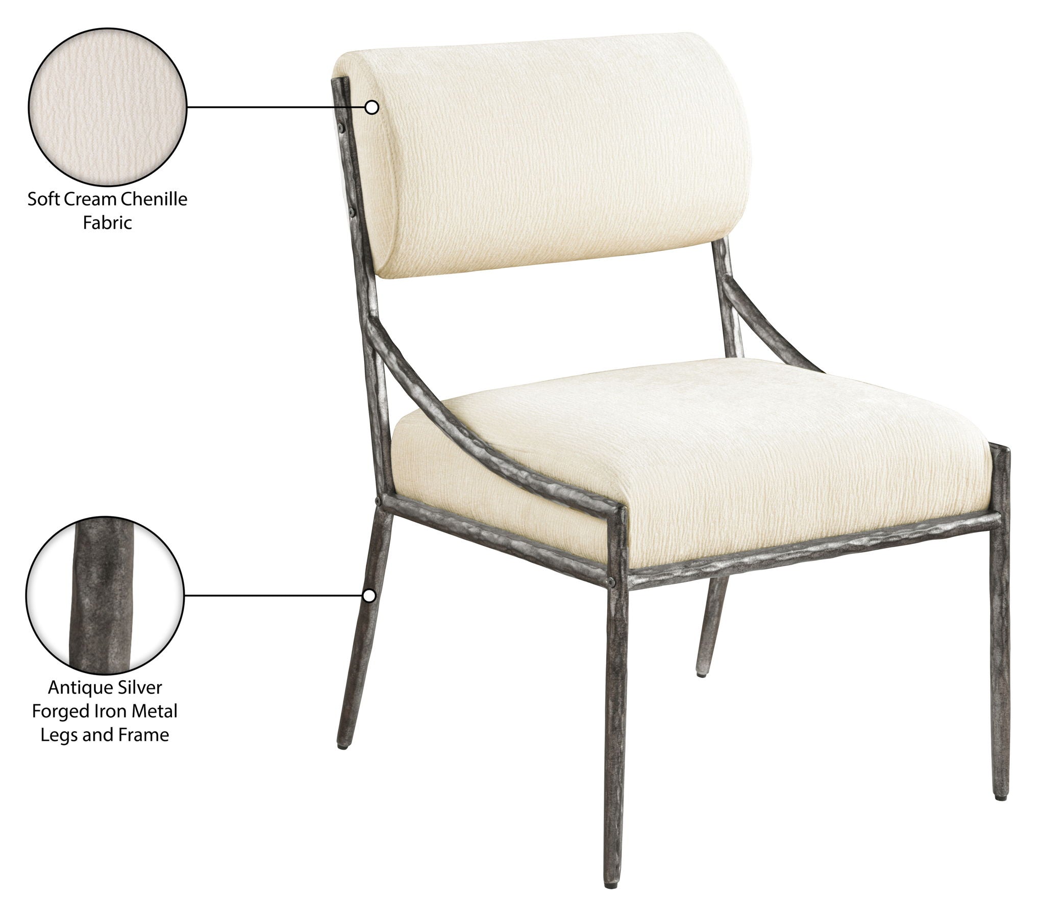 Bastille - Upholstered Dining Side Chair (Set of 2) - Silver Frame