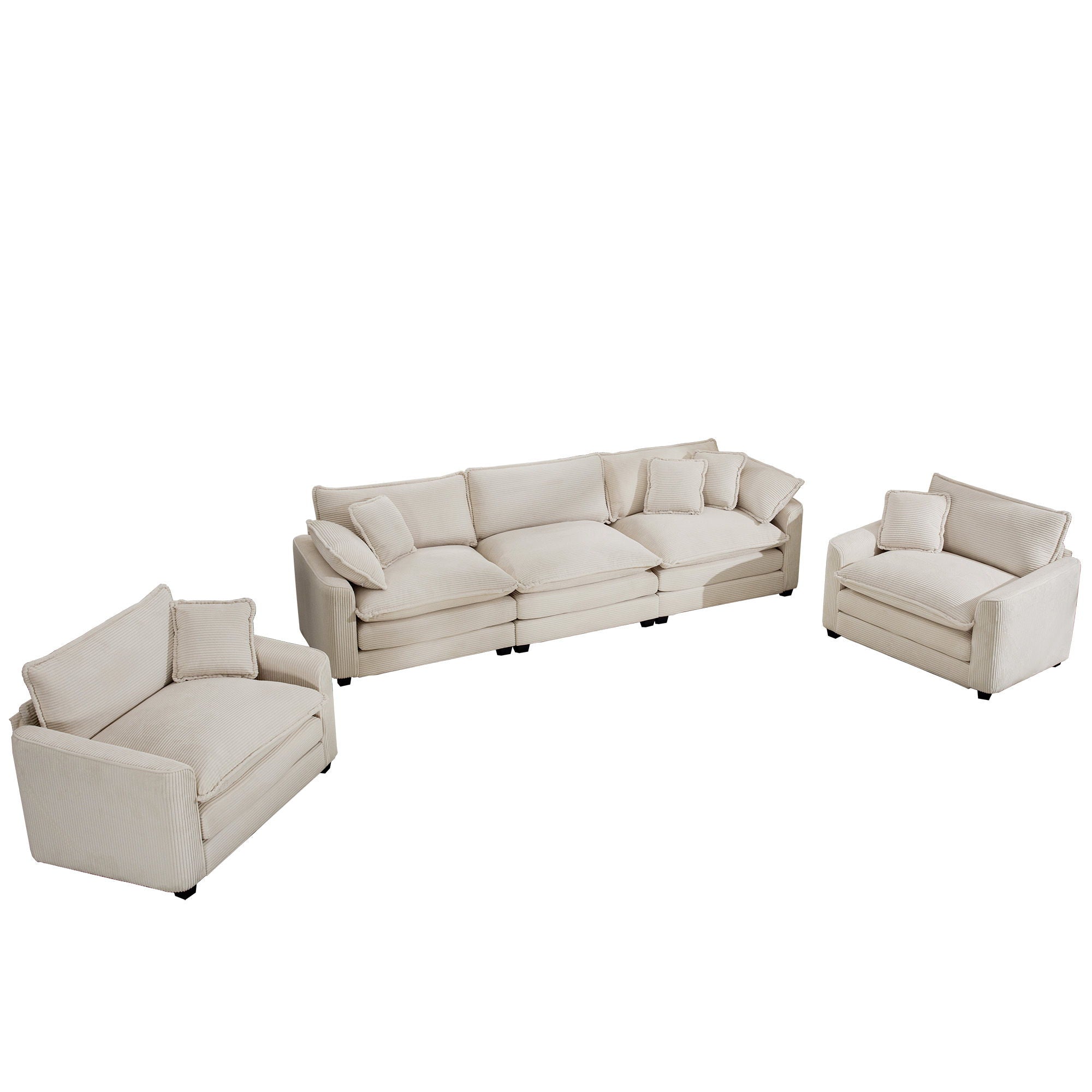 Elegant Oversized Sectional Sofa Set With Deep Seats And Flexible Layout