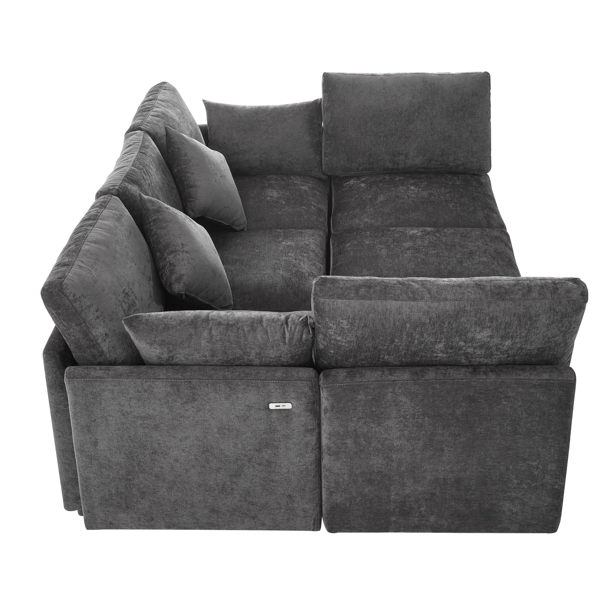 Sectional Sofa Modular U-Shaped With Ottoman & USB Ports