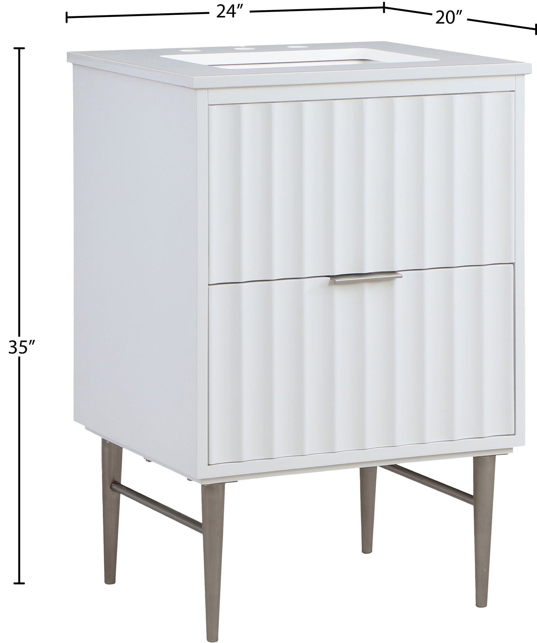 Modernist - Bathroom Vanity With Chrome Legs