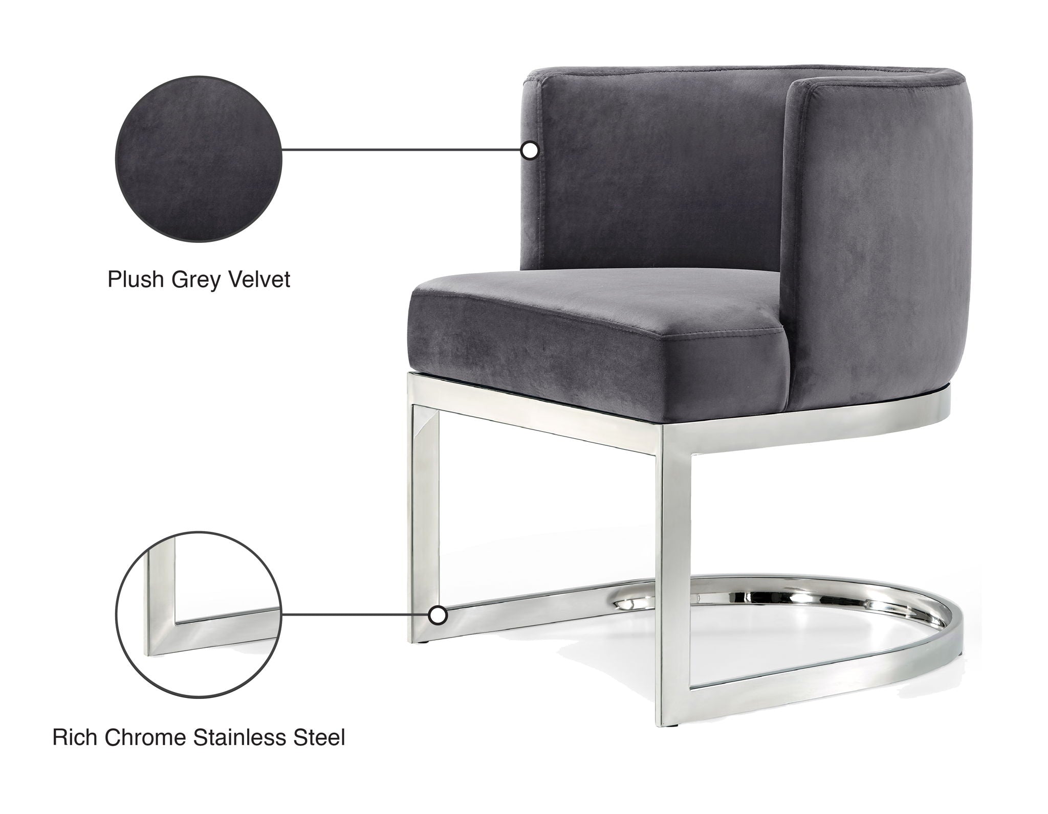 Gianna - Dining Chair with Chrome Legs