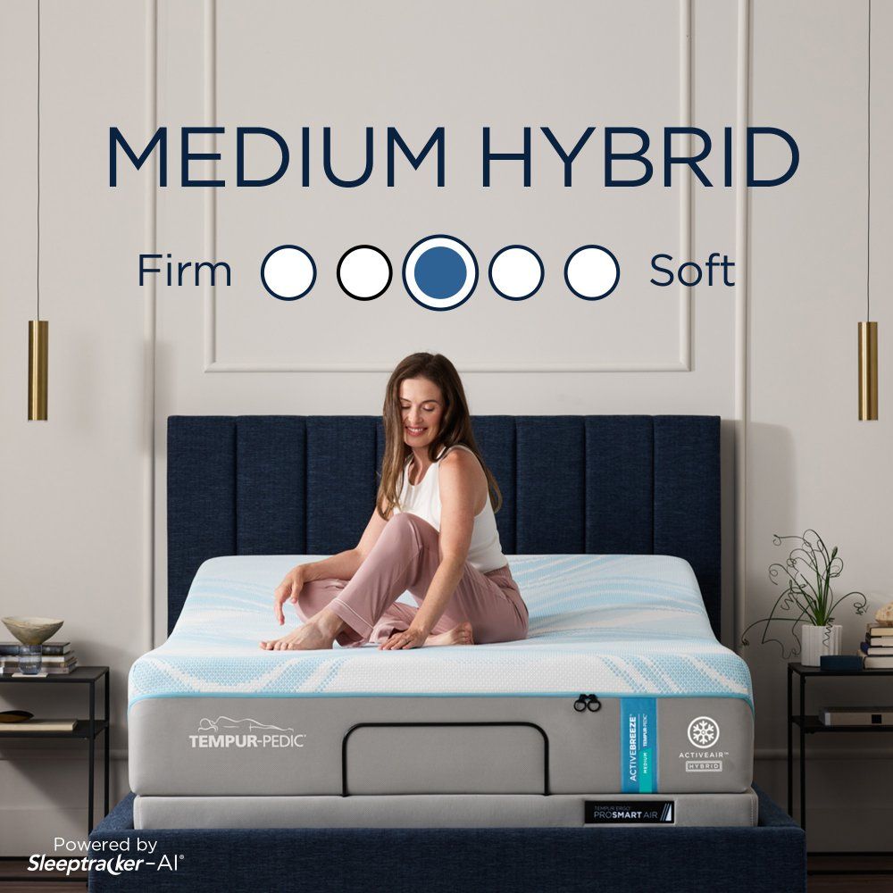 Tempur-Breeze - Tempur-ActiveBreeze Medium Hybrid Mattress - Queen