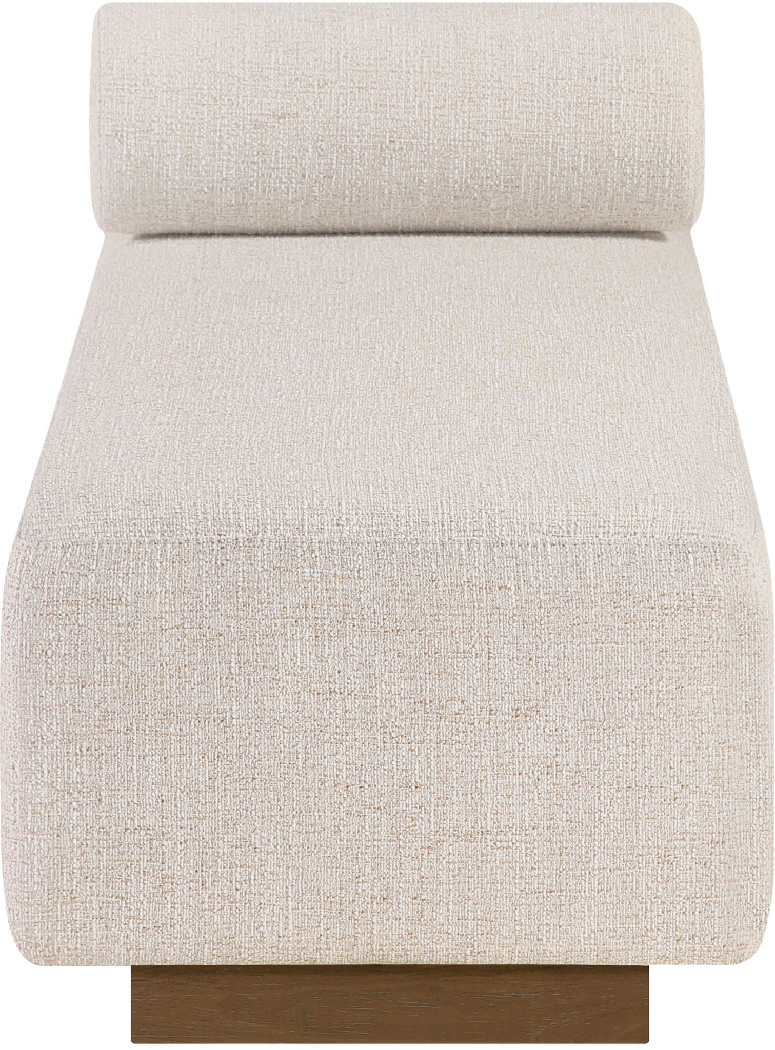 Zephyr - Linen Textured Fabric Upholstered Chaise - Painted Brown Walnut Base