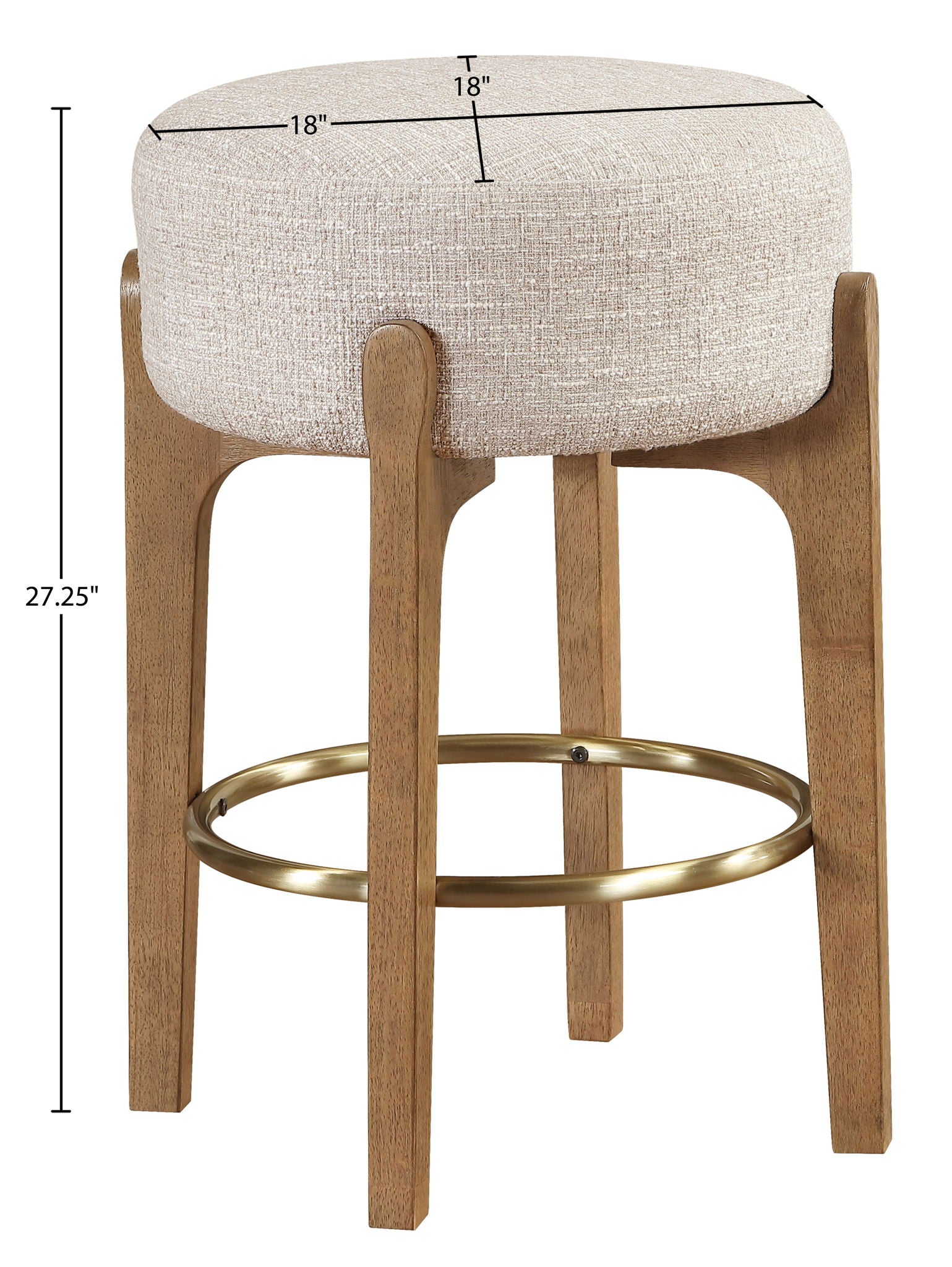 Torino - Backless Counter Stool With Brushed Brown Base (Set of 2)