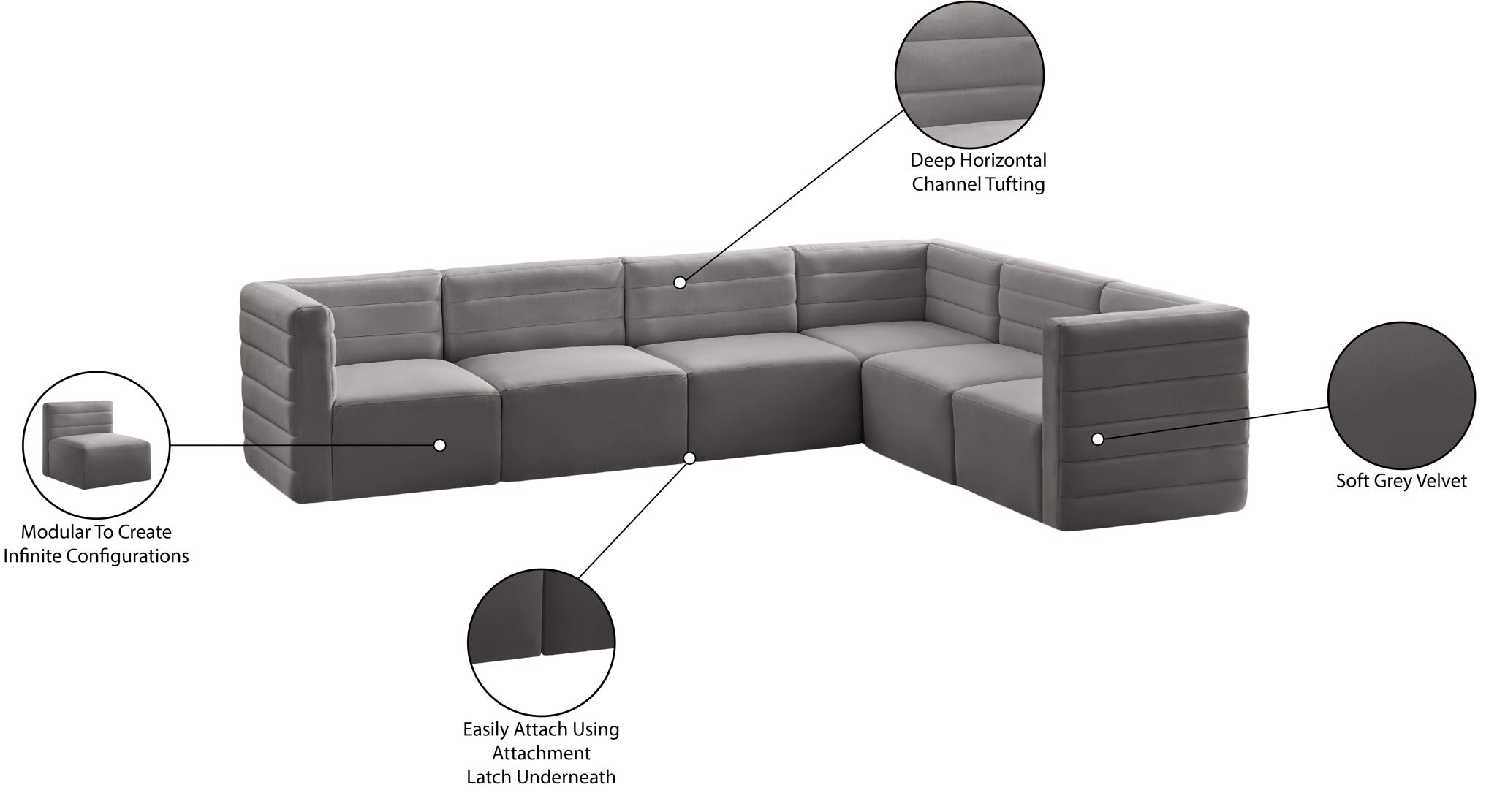 Quincy - 6 Piece Modular Sectional