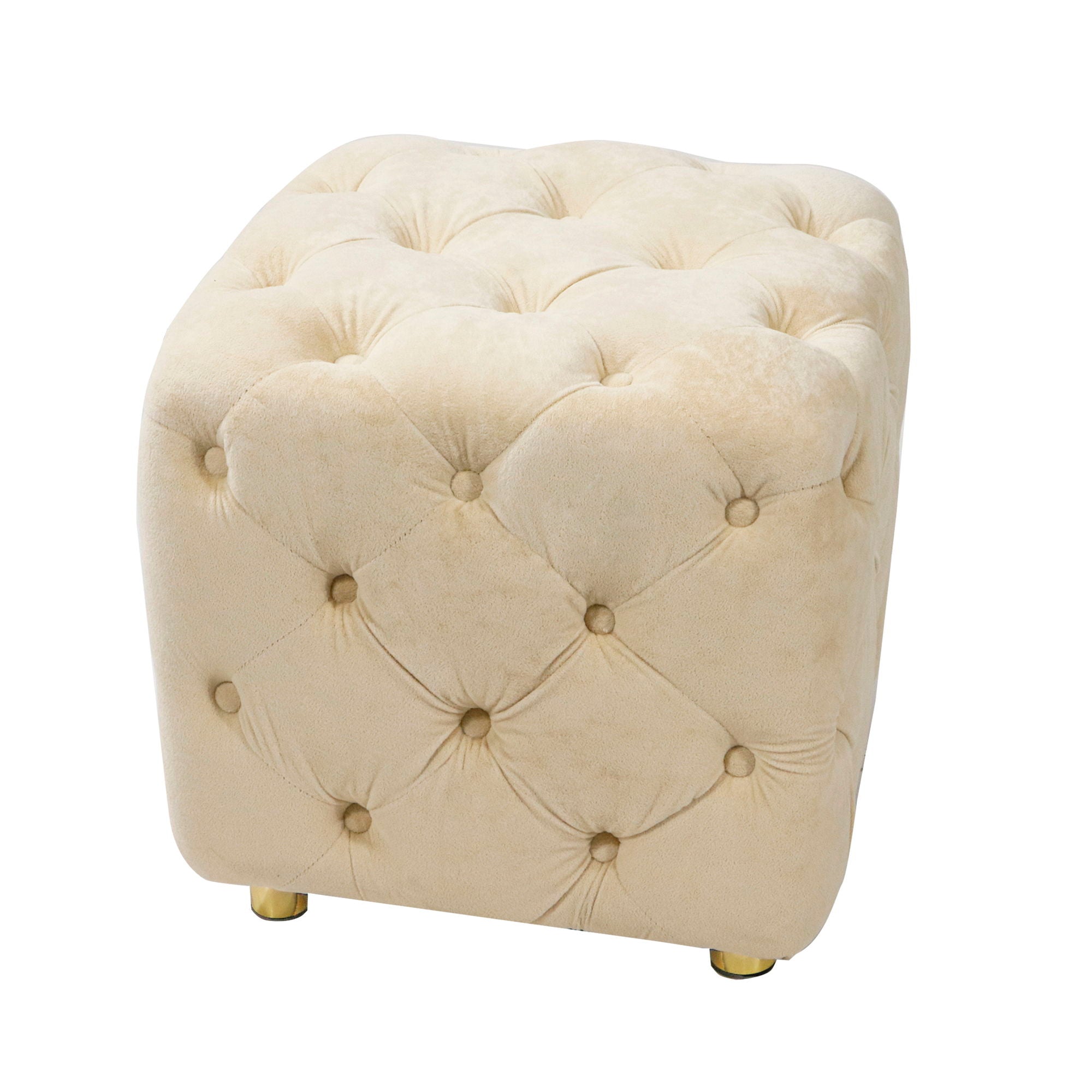 Modern Upholstered Ottoman, Exquisite Small End Table, Soft Foot Stool, Dressing Makeup Chair, Comfortable Seat For Living Room, Bedroom, Entrance