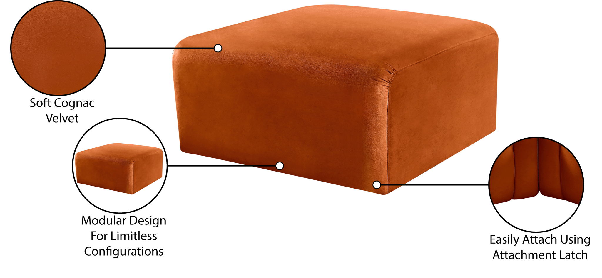 Arc - Velvet Ottoman