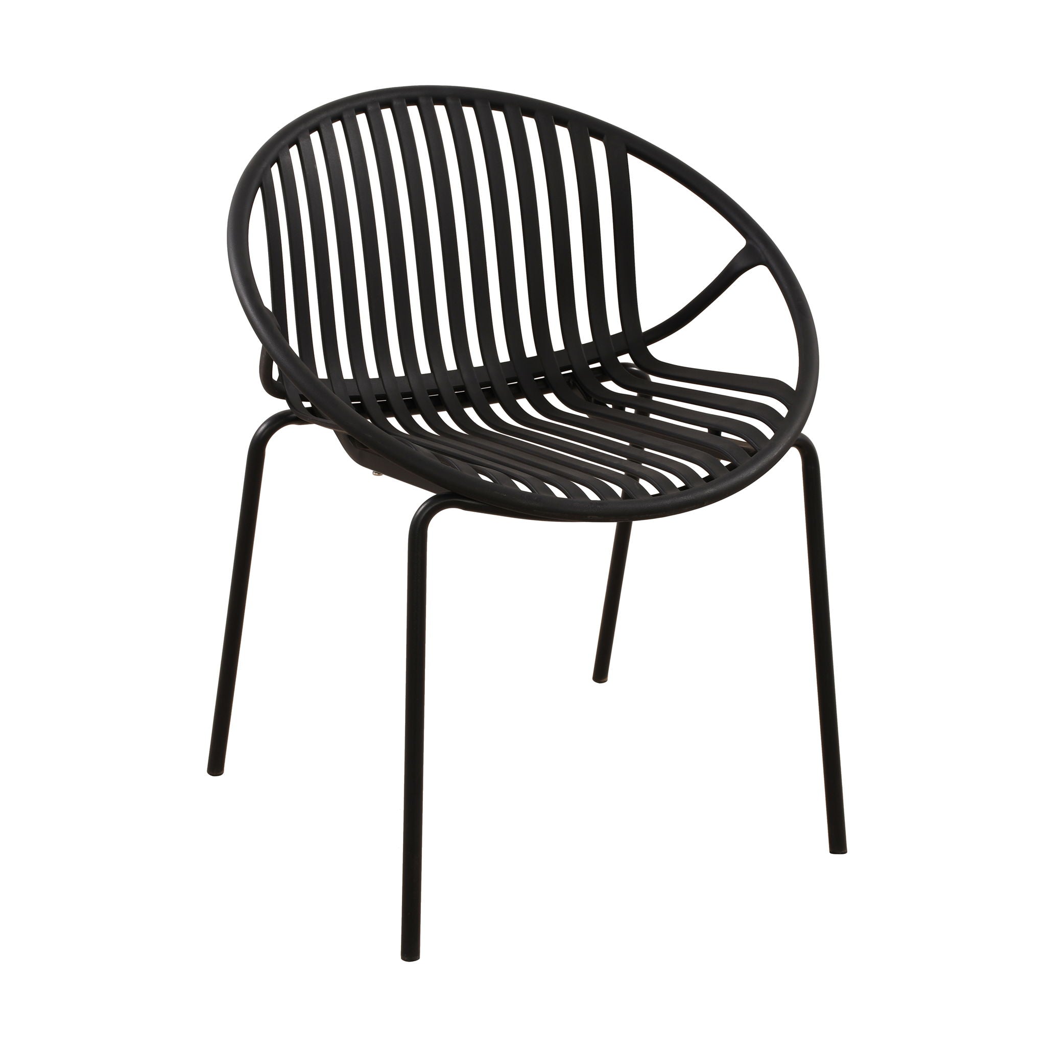 Stackable Outdoor Chairs With Breathable Plastic Backrest (Set of 2)