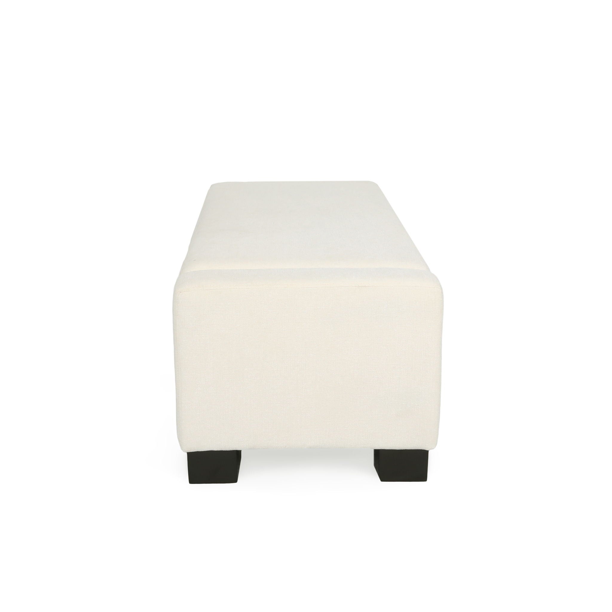 Textured Fabric Ottoman Bench With Hinged Lid