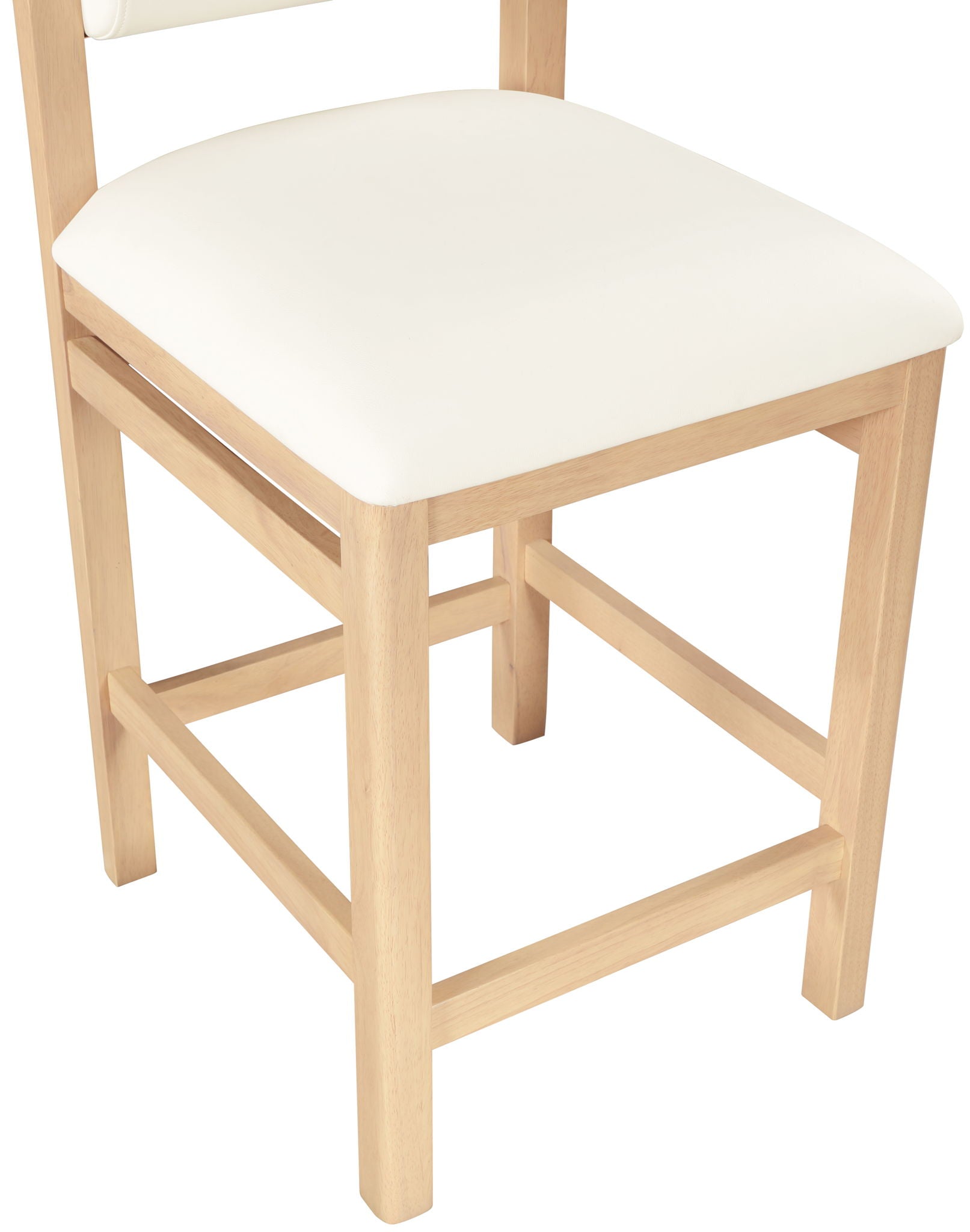 Roundhill - Faux Leather Counter Stool - Natural Frame