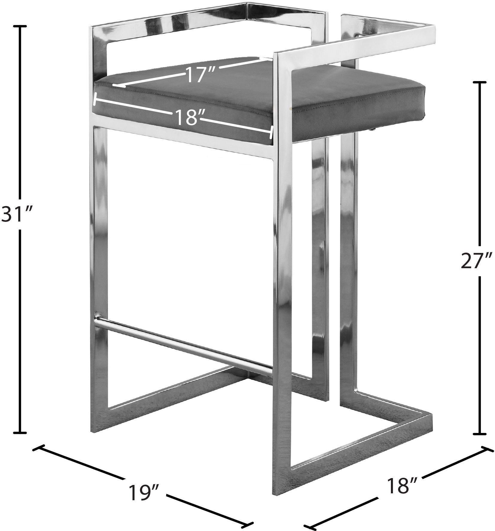 Ezra - Stool with Chrome Legs (Set of 2)