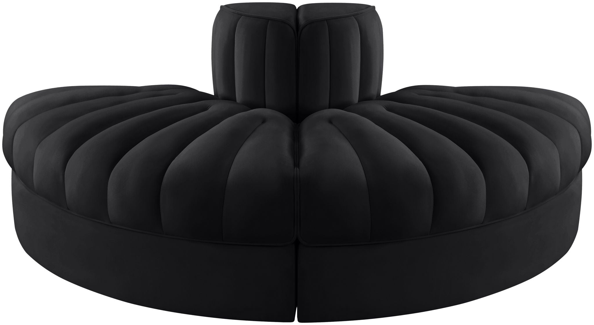 Rummi - Velvet Performance Fabric Upholstered 2 Piece Rounded Modular Loveseat