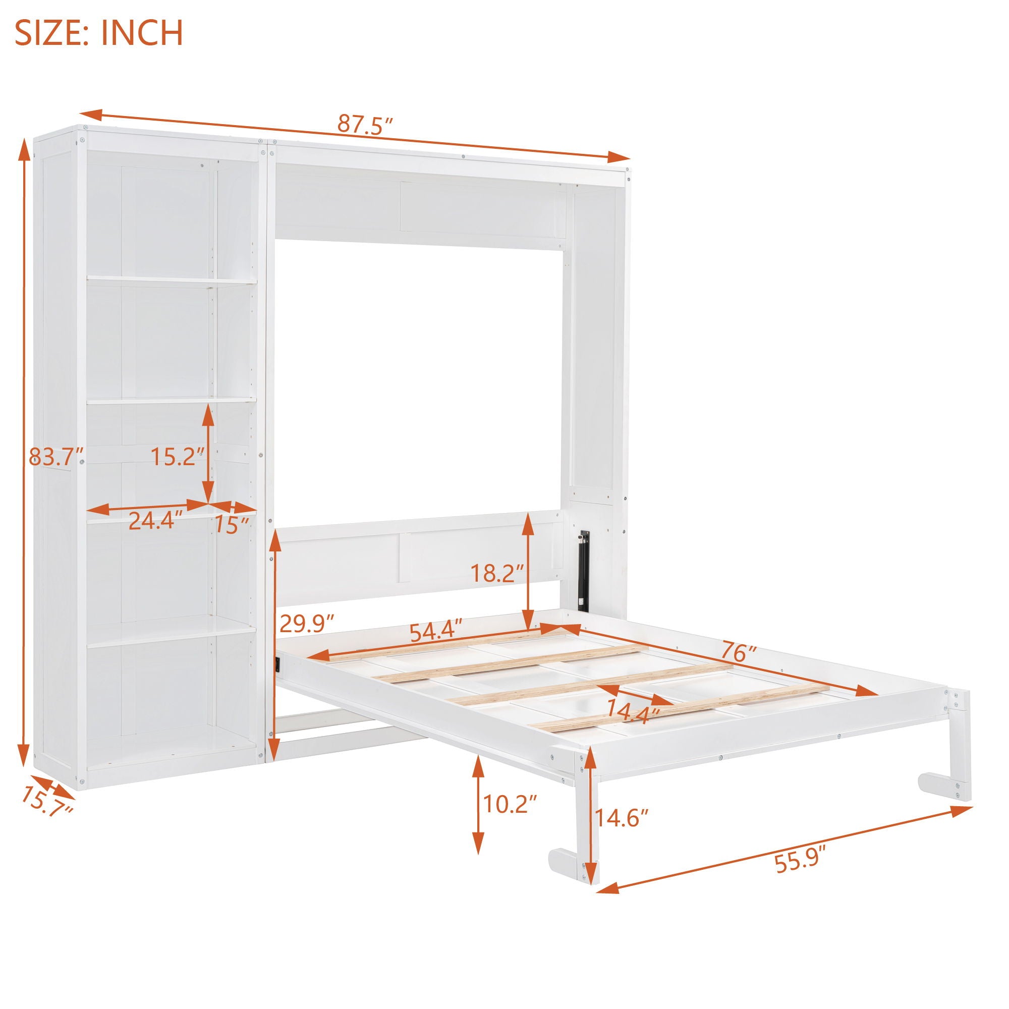 Murphy Wall Bed With Shelves