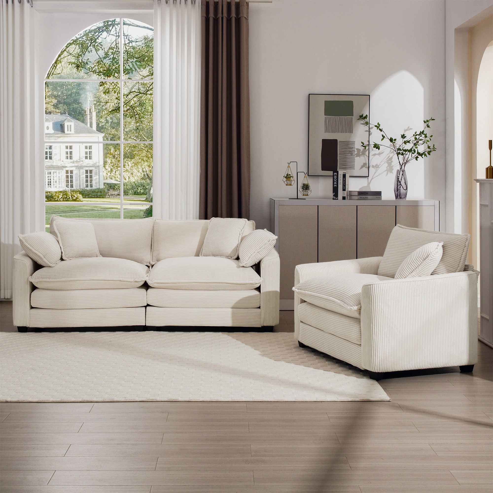 Elegant Oversized Sectional Sofa Set With Deep Seats And Flexible Layout