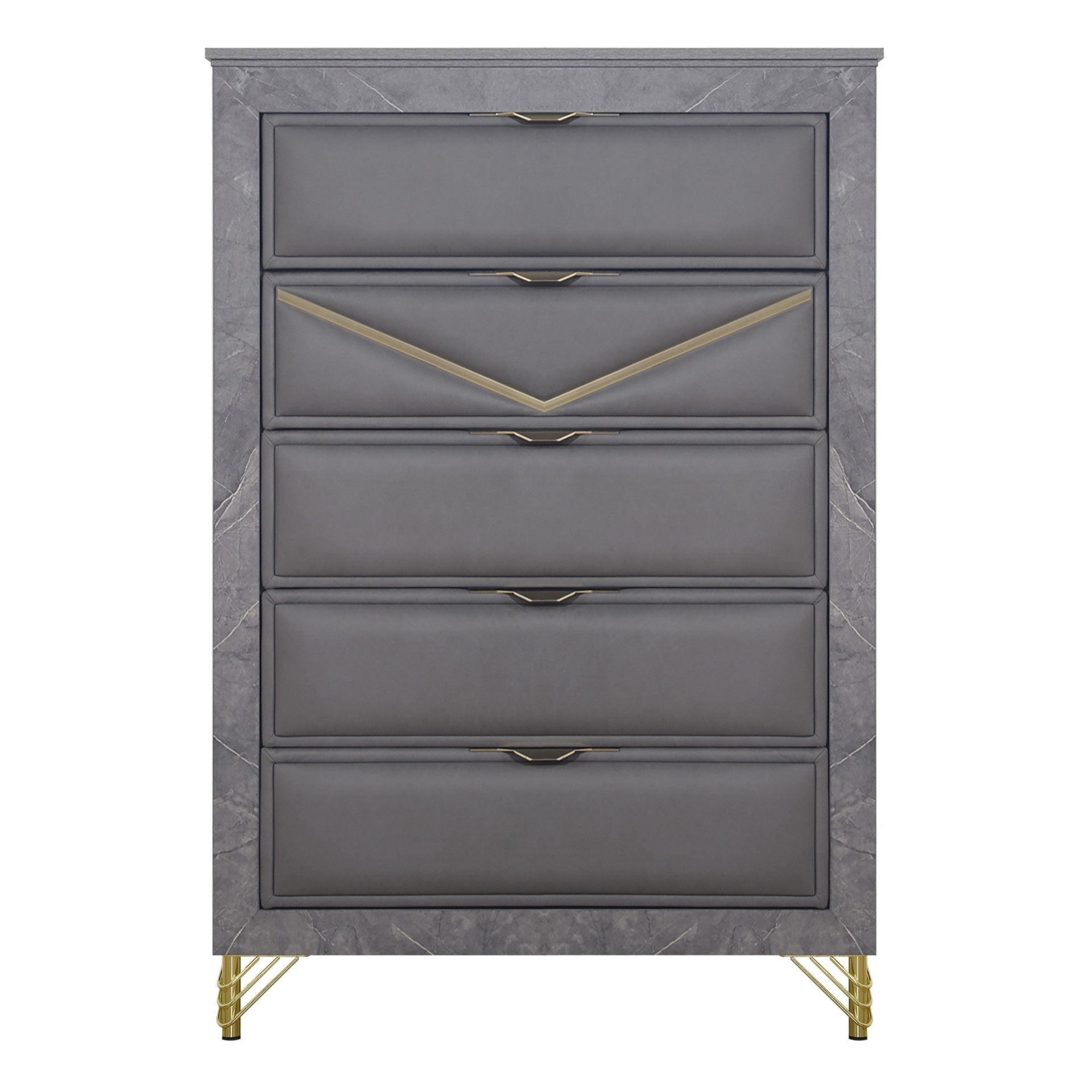 Symmetry - 5 Drawer Chest - Charcoal