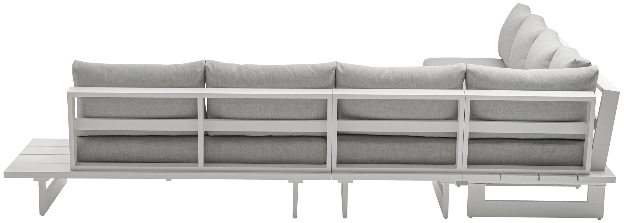 Maldives - 5 Piece Water Resistant Outdoor Patio Modular Sectional With White Base
