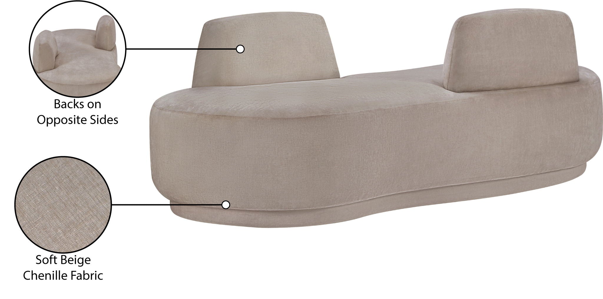 Argyle - Chenille Fabric Chaise / Loveseat