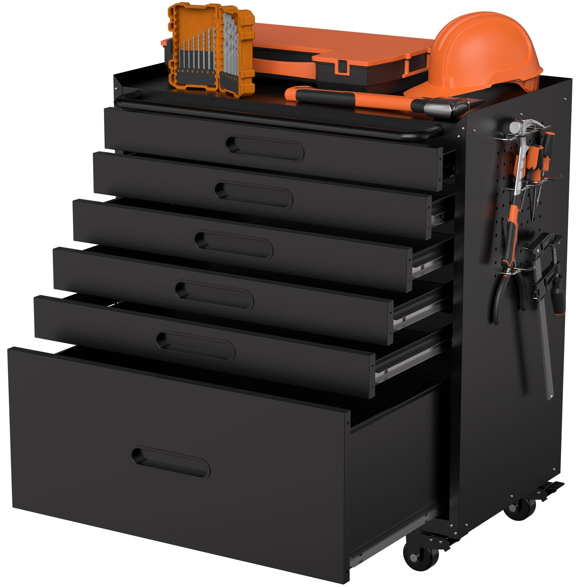 Rolling Tool Cabinet Heavy Duty Garage Storage With Lockable Doors