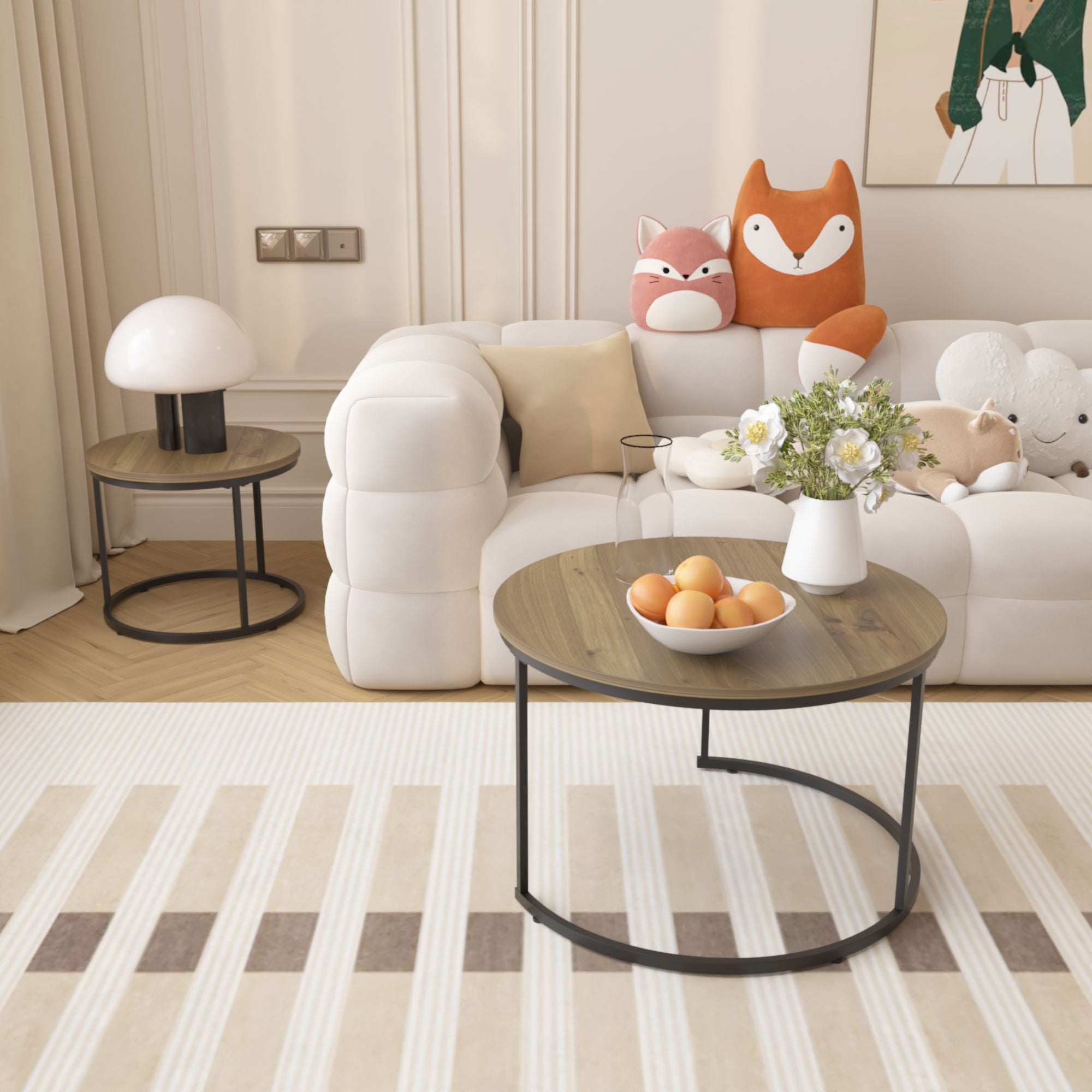 Round Nesting Coffee Table (Set of 2)