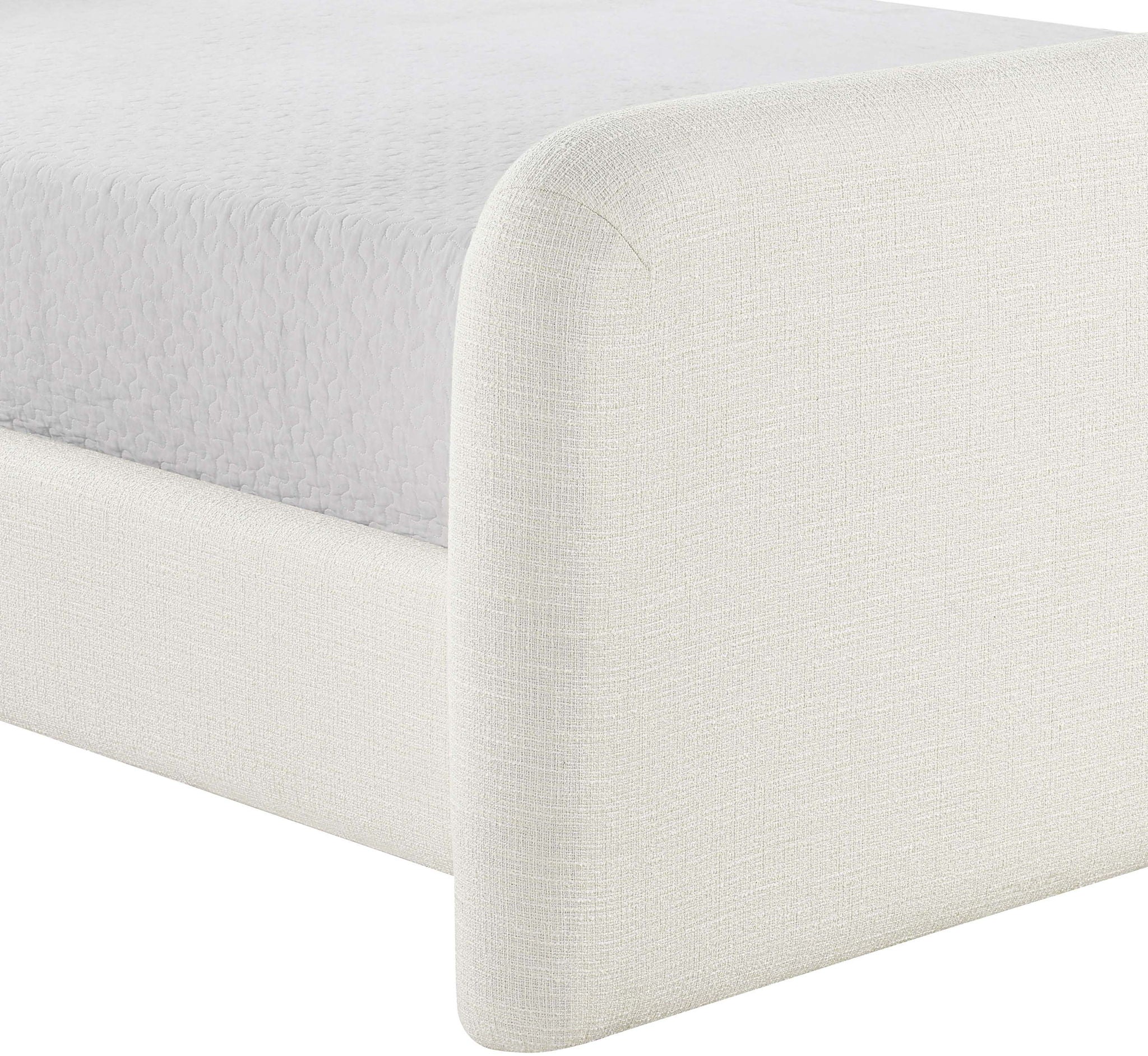 Fira - Linen Textured Fabric Upholstered Bed