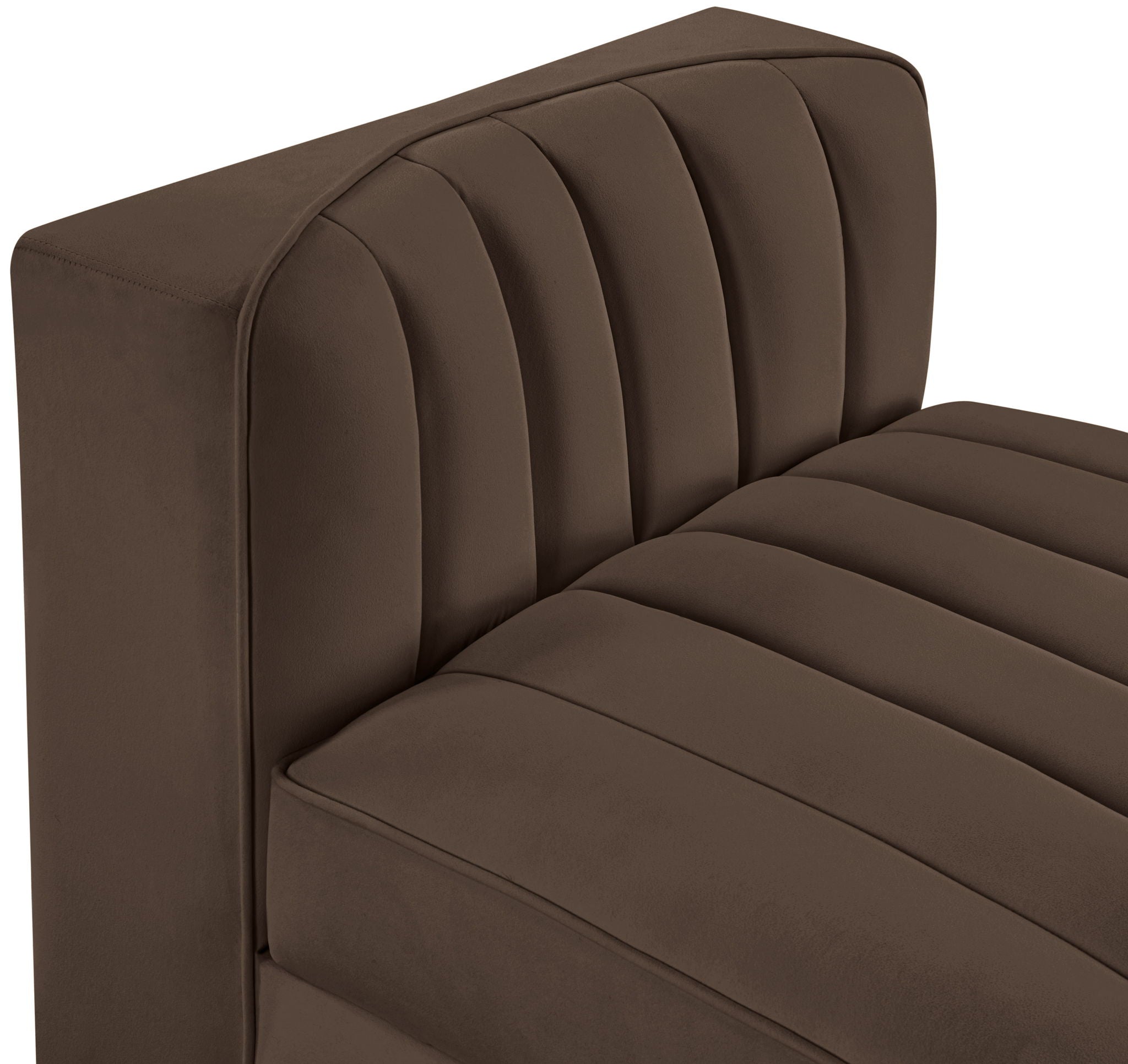 Rummi - Velvet Performance Fabric Upholstered Modular Armless Chair