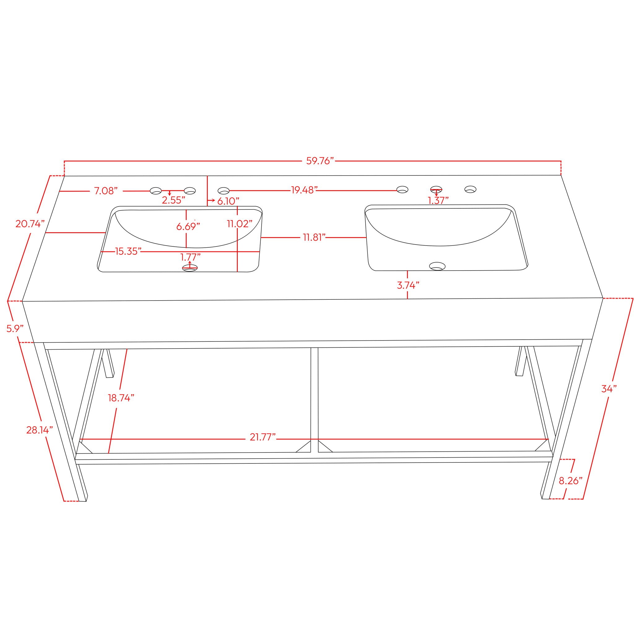 Marmo - Engineered Marble Bathroom Vanity With Chrome Base