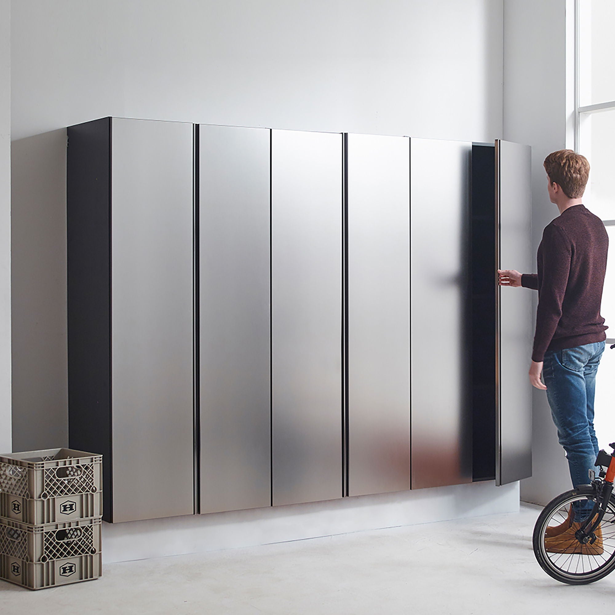 Nova Series - Wall Mounted Utility Storage Garage Cabinet - Dark Gray