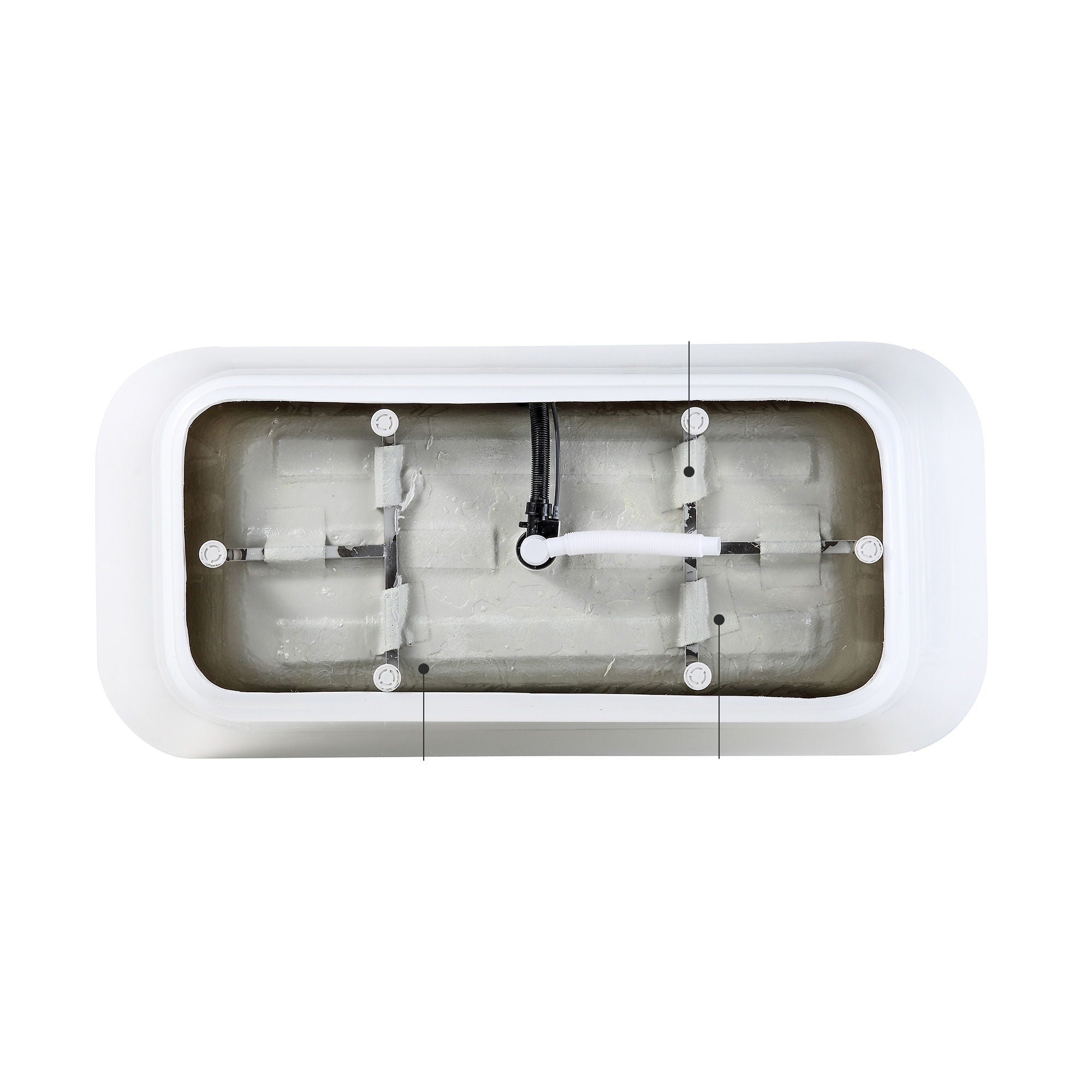 Glossy Freestanding Soaking Tub With Drain, Spacious Stand Alone Bathtub For Bathrooms - Glossy White