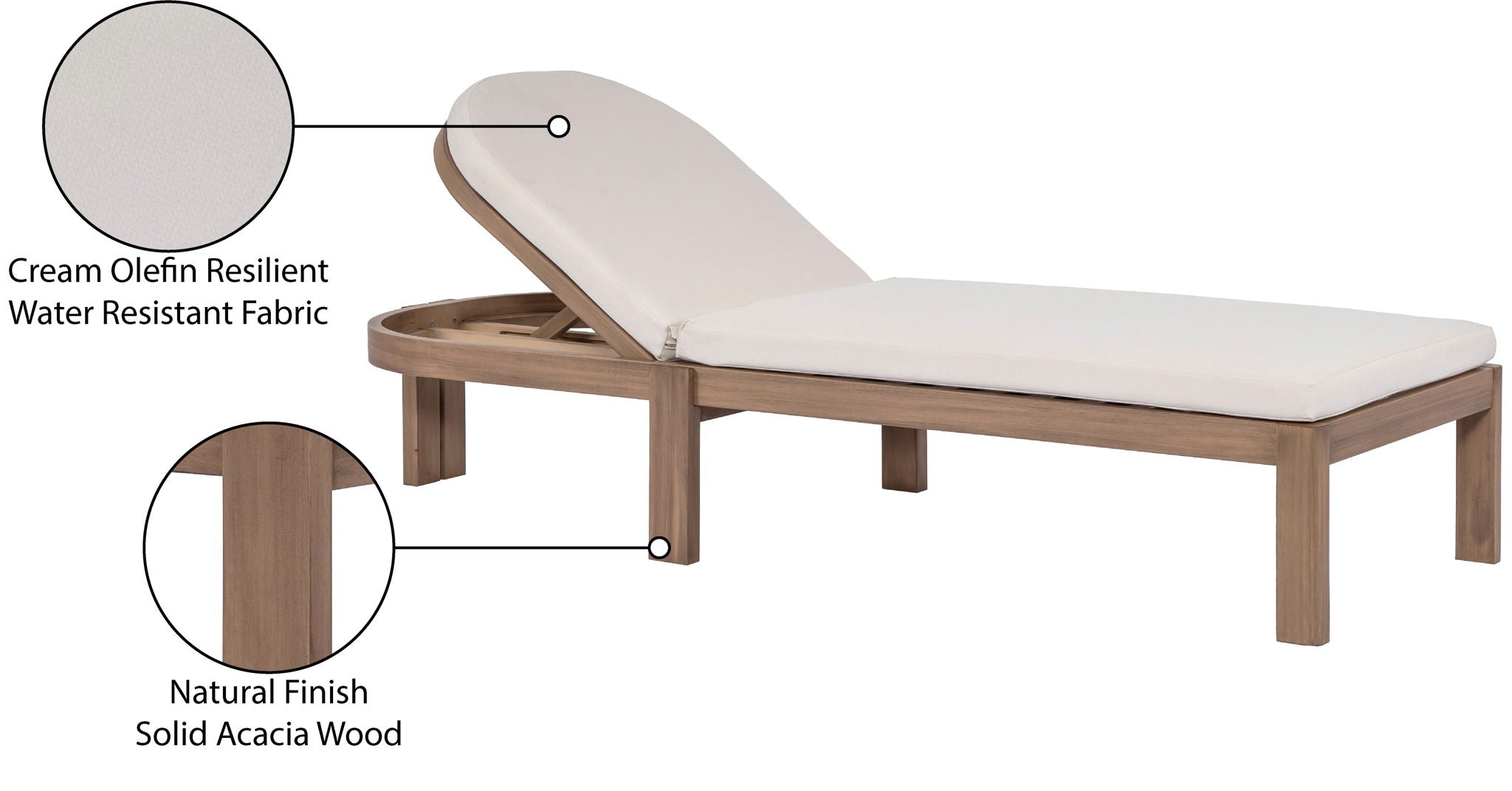 Newport - Water Resistant Fabric Upholstered Outdoor Patio Lounge Chair