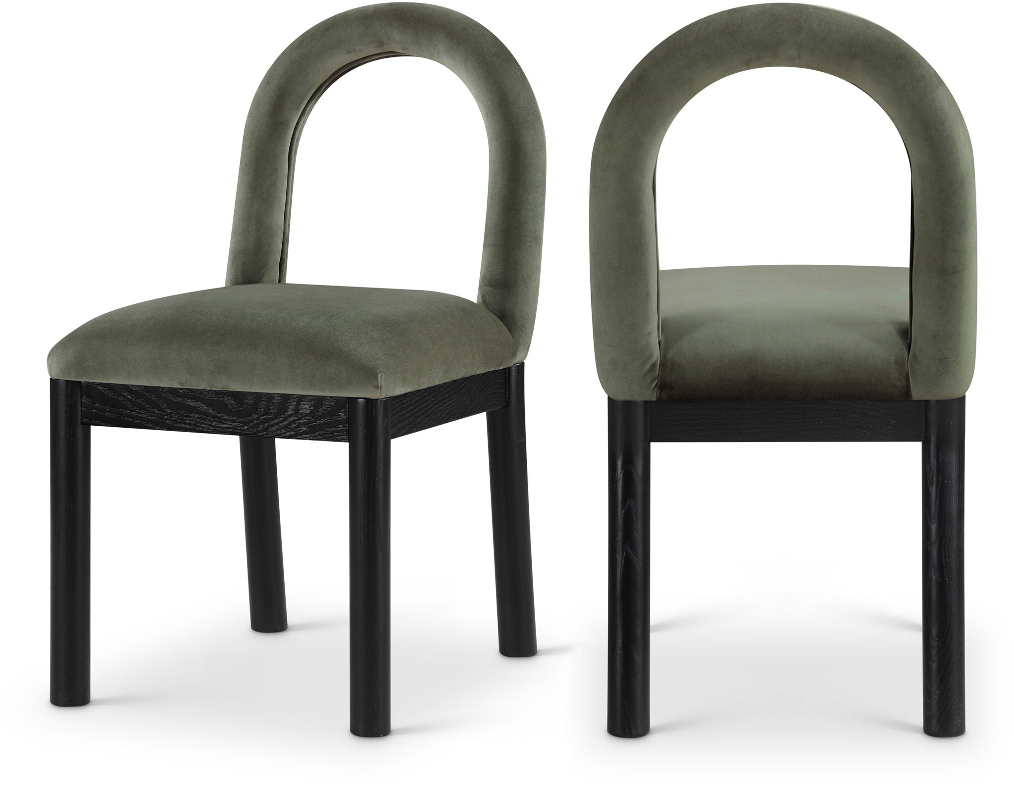Conrad - Velvet Dining Chair With Black Legs